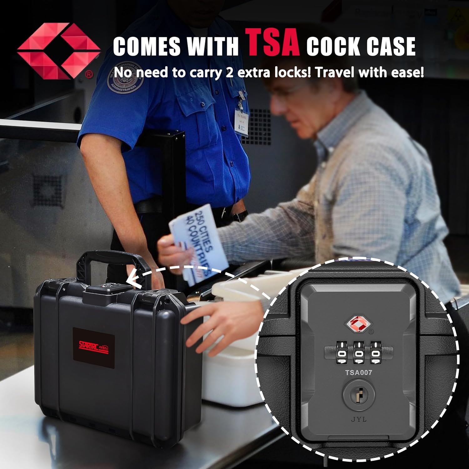 Waterproof Hard Case for Gopro hero 13, TSA Combination Lockable Carrying Travel Case for DJI Osmo Action 5 Pro for Insta360 ACE Pro GO 3S Camera Accessories, Double Layer, IP67