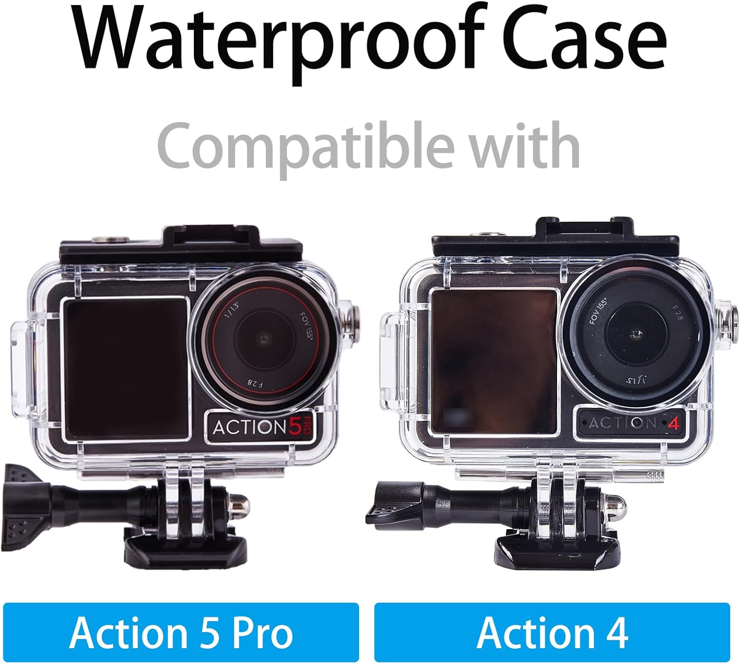 Waterproof Housing Case for DJI OSMO Action 5 PRO 4 3, Underwater Diving Protective Shell 60M with Bracket Accessories