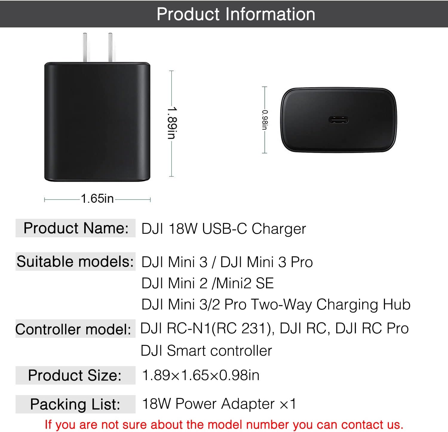 18W USB C Power Adapter Charger for DJI Mini 3 Pro, DJI Mini 3, DJI Mini 2, Mini 2 SE, Two-Way Charging Hub, DJI RS 3 Mini, RS 3 Pro, RS 2, RSC 2, Ronin-S, DJI Stabilizer Charging Block Accessories