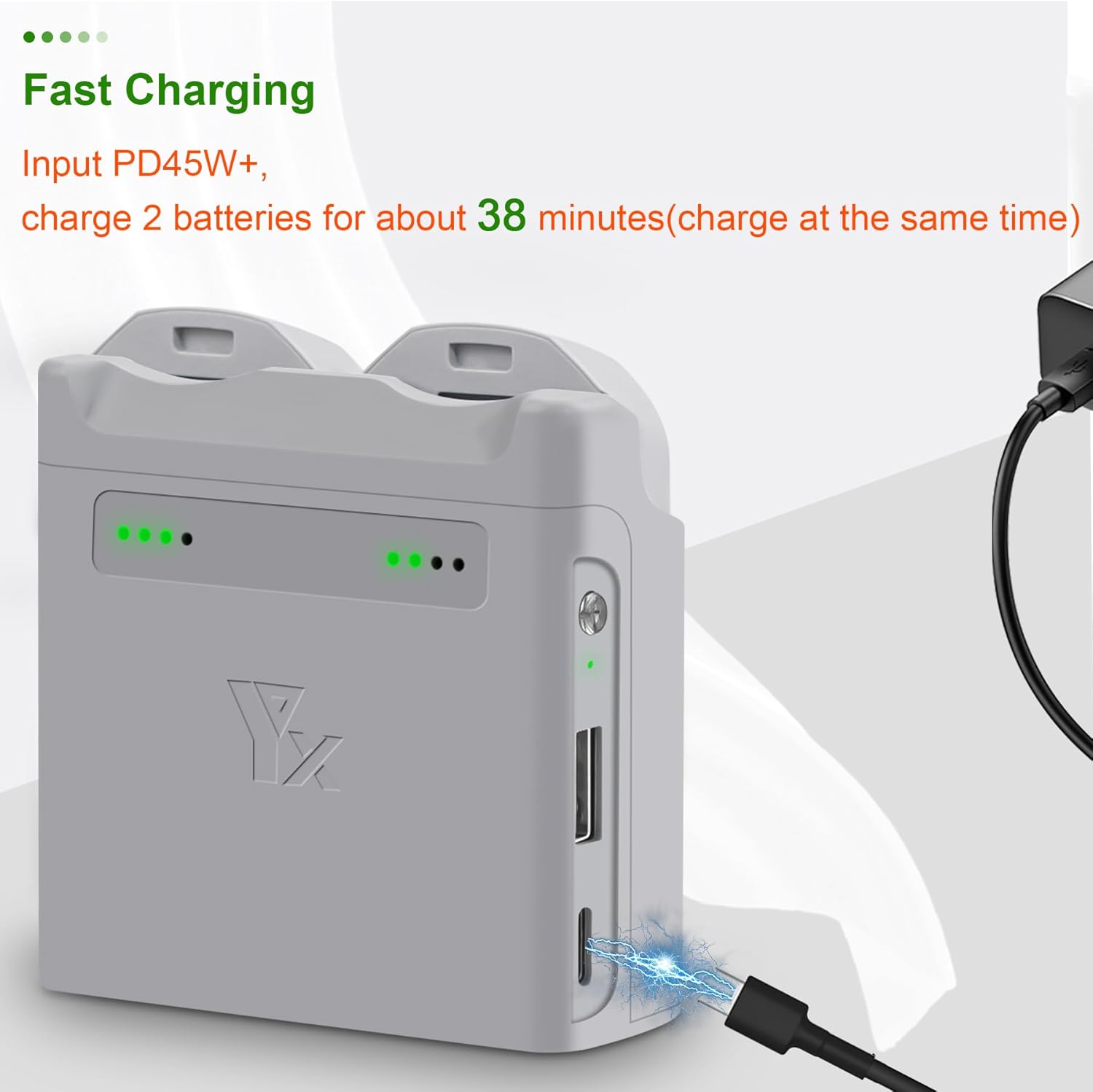 Battery Charger for DJI NEO,Two-Way Charging Hub for Drone Batteries,Fast Charger Station for Neo Intelligent Flight Battery with Charge Cable Accessories