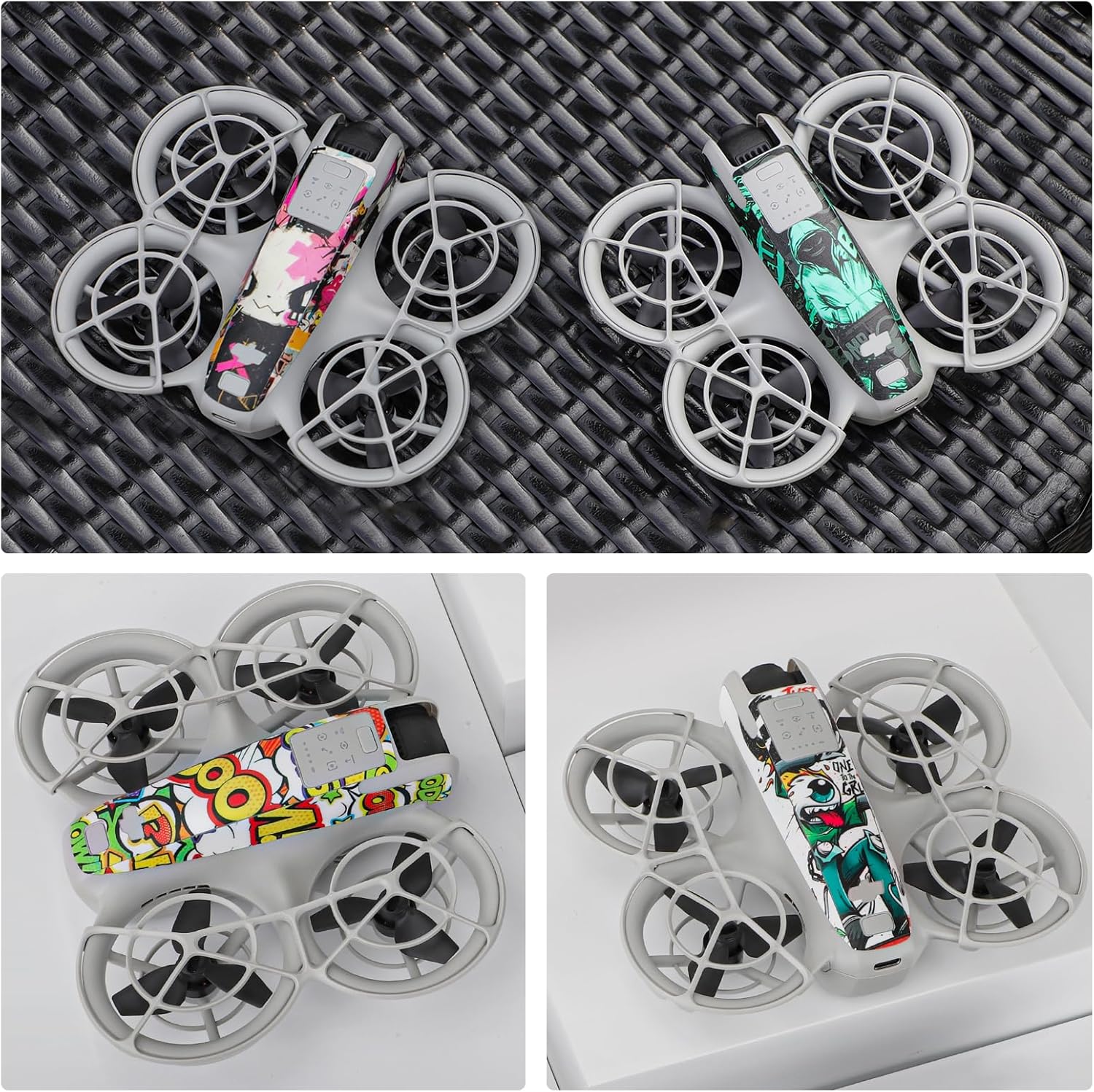 CAPART Removable Sticker for DJI NEO Drone, Drone Skin Decorative Stickers Bubble Free (Pack C)