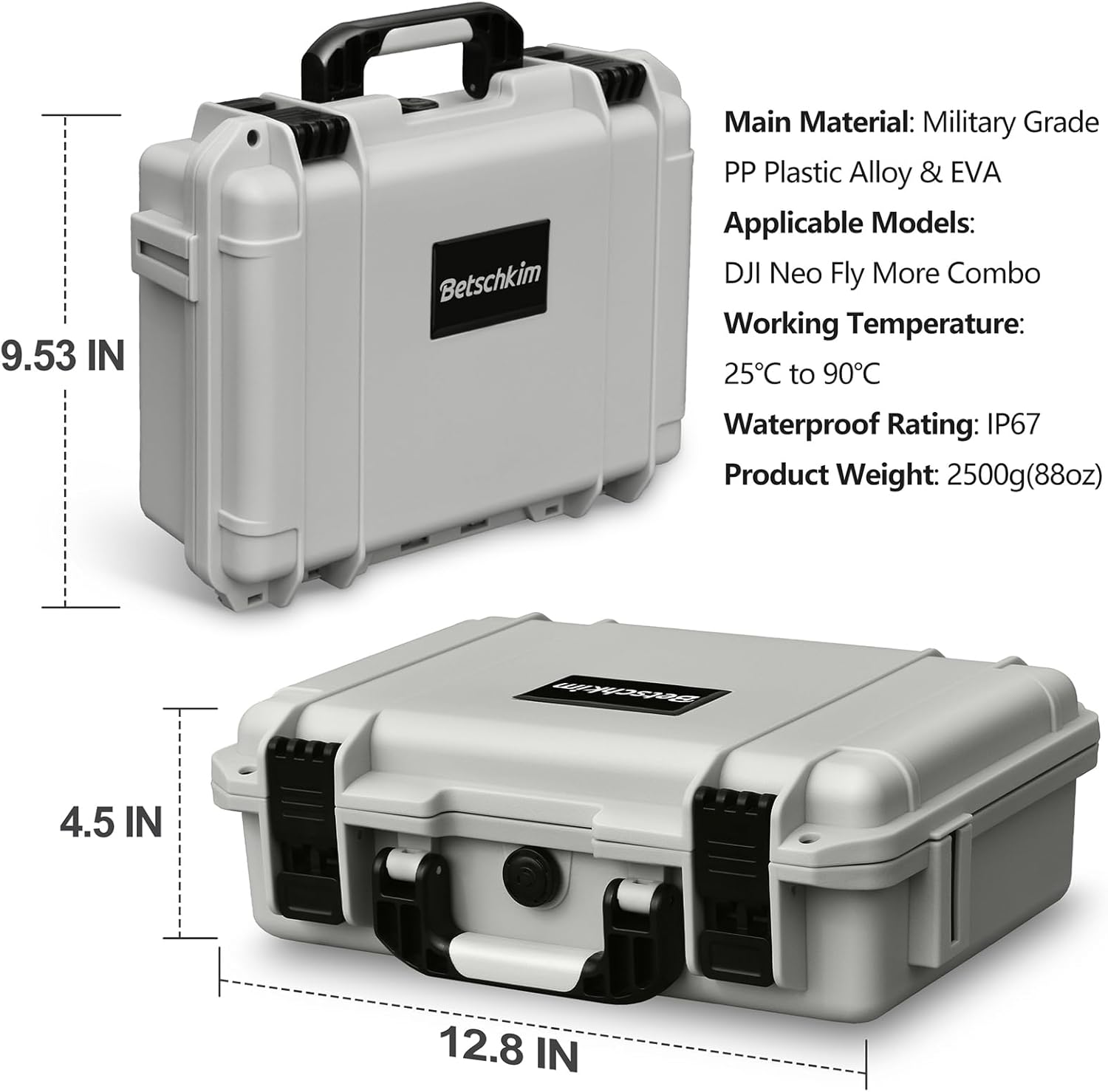 Case for DJI Neo, Hard Carrying Case for DJI Neo fly More Combo Drone - Waterproof | Shock Proo, Precision Cut Foam fits RC-N3 Remote Controller, Battery/Battery/Charging Hub and More Neo Accessories