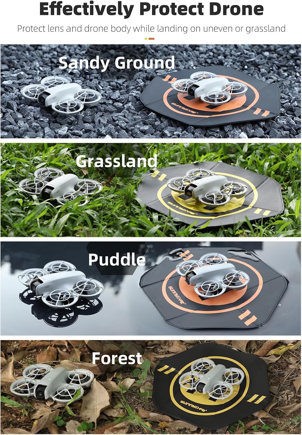 Drone Landing Pad Weighted For Dji Neo Accessories, Portable Waterproof And Double Sided Drone Accessories, 35cm/13.8in For Dji Avata 2/Dji Mini 4 Pro/Dji Air 3s/Dji Mini 4k Accessories