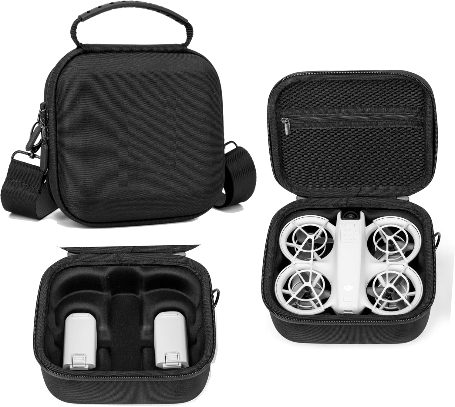 GiGiGuGu DJI NEO Carrying Case, Black Shoulder Bag for DJI NEO Drone Accessories, Lightweight Splash-Proof Storage Bag with Adjustable Strap for Travel, Outdoor, Home Use