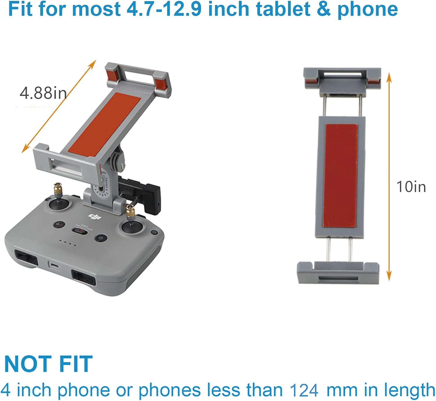 Hanatora RC-N1 N2 N3 N1C Remote Controller 4.7-12.9 Inch Tablet Holder Mount for DJI Neo, Air 3S/3/2S/2,Mavic 3 Classic,Mini 4K/3/4 Pro,Mini 2/2 SE Drone,Extended Control Phone Clip with Lanyard