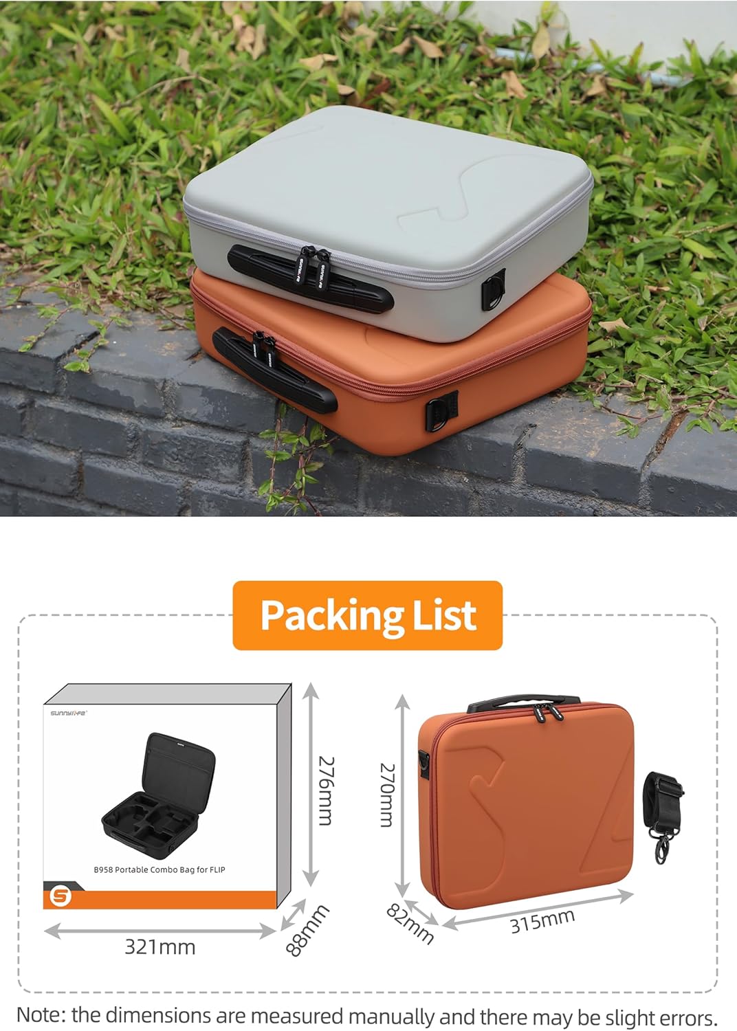 Large Capacity Travel Case for DJI Flip, Portable Hard Shell Dust-proof Anti-scratch Storage Bag With Shoulder Strap for DJI Flip Drone, Remote Control and Accessories (Orange)