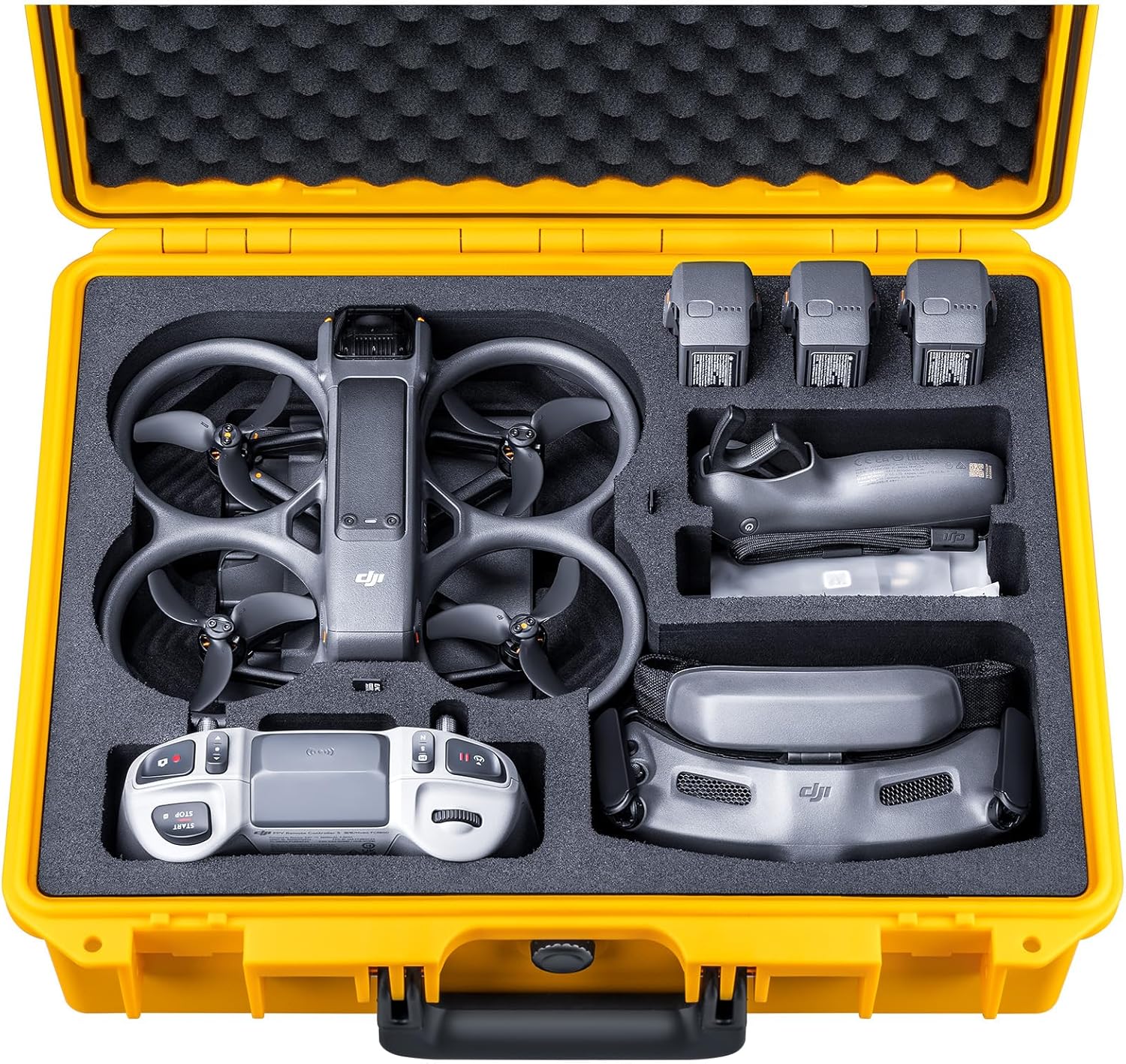 Lykus Titan AT200 Waterproof Hard Case for DJI Avata 2,Goggles 3,RC Motion 3,FPV Remote Controller 3, Support Up to 7 batteries [CASE ONLY]