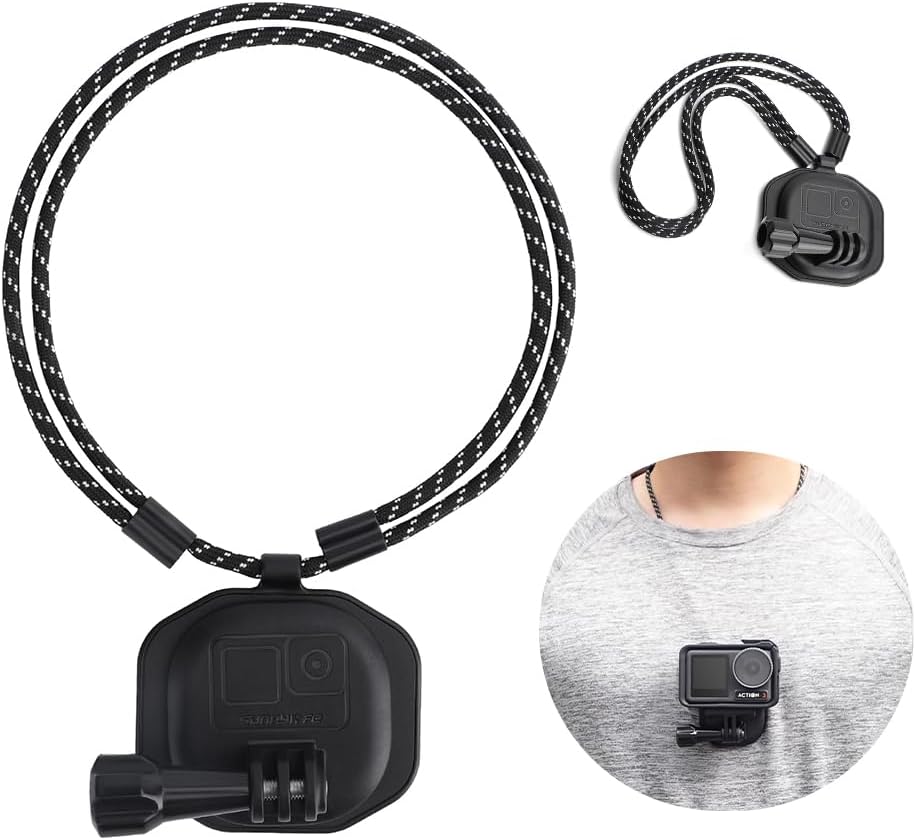 Magnetic POV Neck Mount Holder with Lanyard Strap for GoPro13 12 11 10 9 /for Insta360 X3 Go3 Ace Pro/for DJI Osmo Action 5 Pro/Action 4 Osmo Pocket 3 Cameras