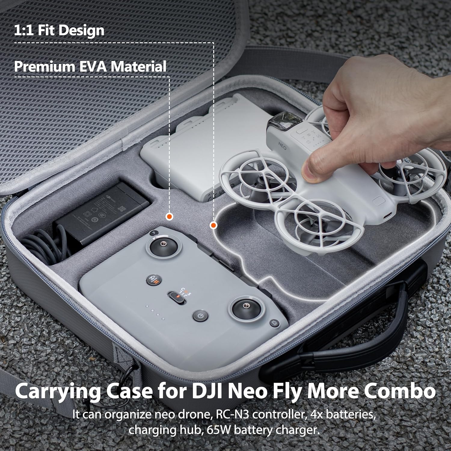 Neo Case for DJI Neo Accessories,Portable PU Leather Shoulder Bag for DJI Neo Fly More Combo Drone/RC-N3/Battery