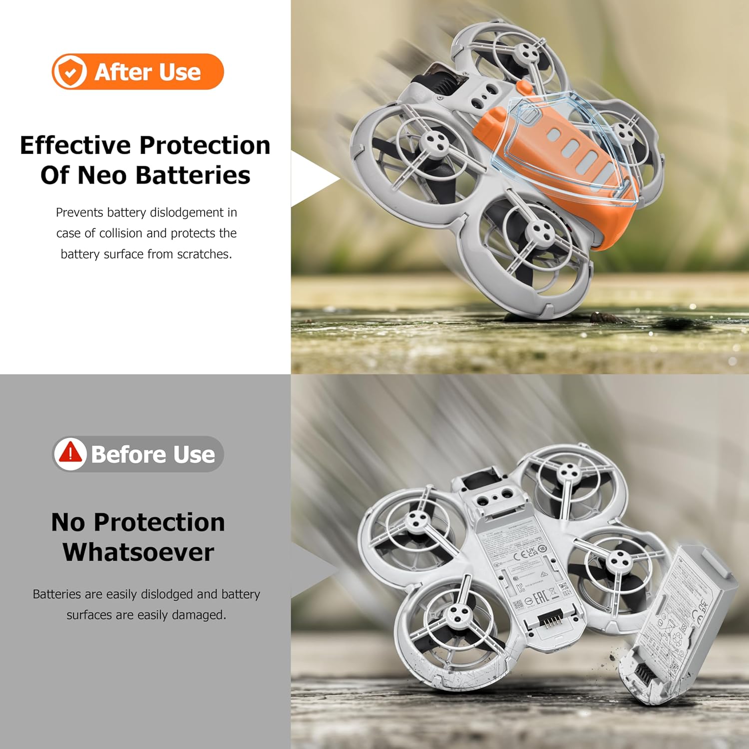 Neo Landing Gear,Height Enhancement and Battery Protection for DJI Neo Accessories(Orange)