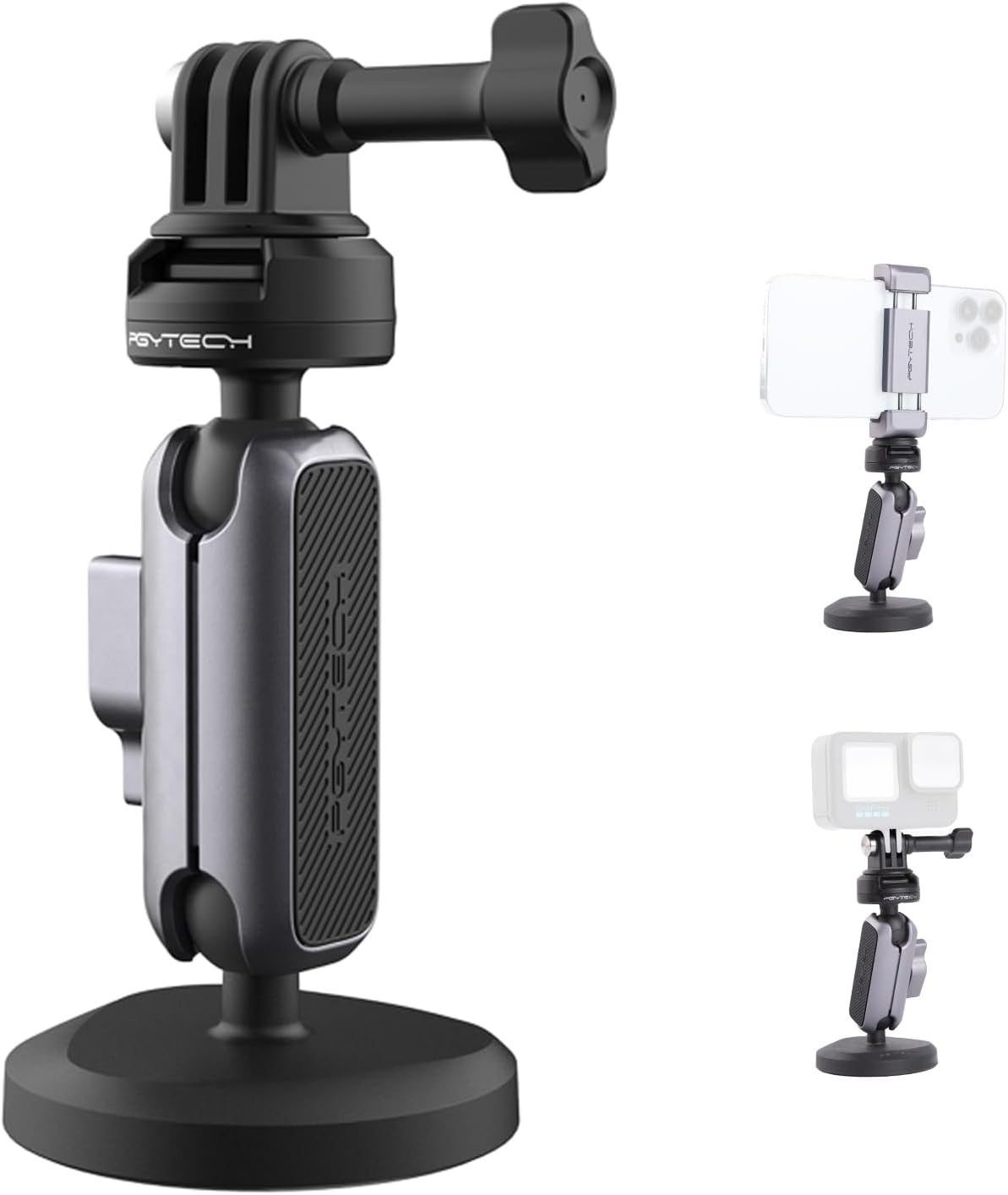 PGYTECH CapLock Suction Cup Car Mount Compatible with DJI OSMO Action 5 Pro/4/3, for Gopro Hero 13/12/11/10, for OSMO Pocket 3, for Insta360 Ace Pro 2/X4/X3/ONE RS/R, Action Camera with 1/4-20 Thread