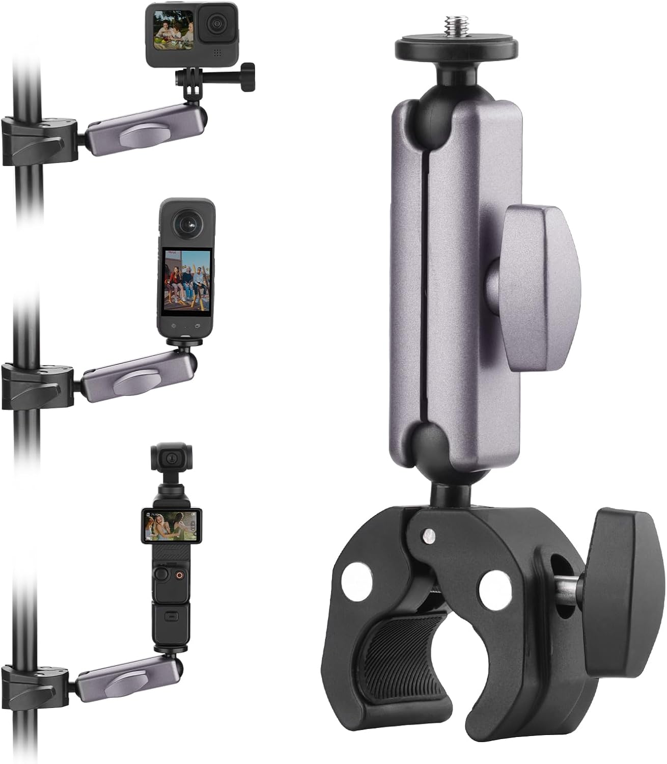 Pocket 3 Camera Bike Mount Clamp Motorcycle Handle Holder Aluminum for Insta360 X4 X3 Ace Pro Go 3S, for DJI Osmo Pocket 3 2 Mobile 6 4 Action 5 Pro 4 3, for GoPro 13 Max Hero Mini Accessories