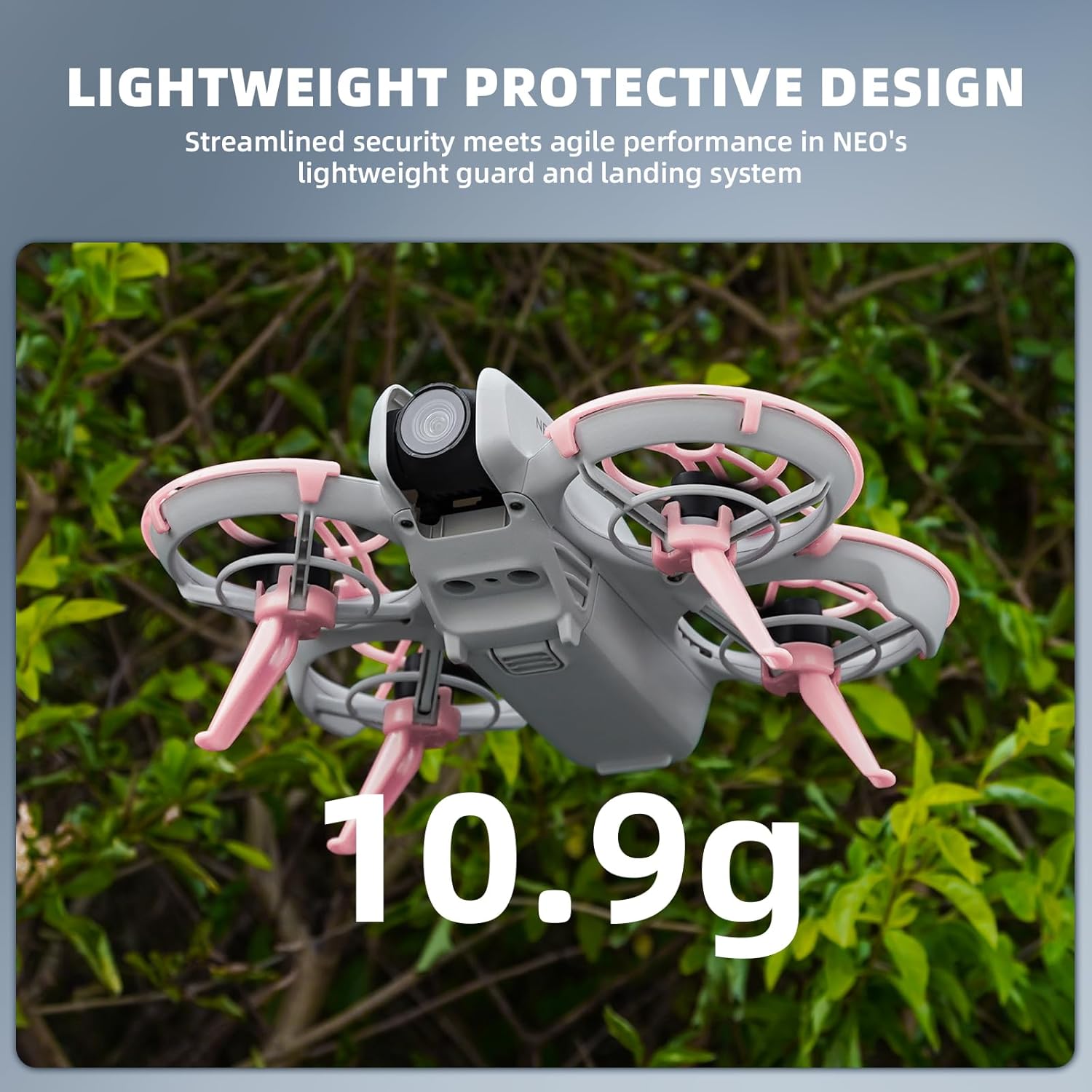 Propeller Guard+ Landing Gear Extensions for DJI Neo,Drone Protective Set Light Weight Props Guard Bumper Height Extended Leg for DJI Neo Accessories（Grey）