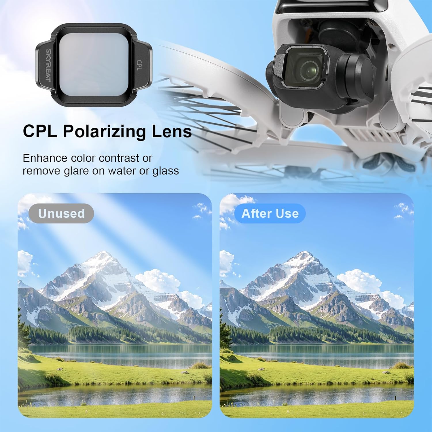 Skyreat ND Filters Set for DJI Flip Drone Accessories,6-Pack (CPL,ND8,ND16,ND32,ND64,ND128)