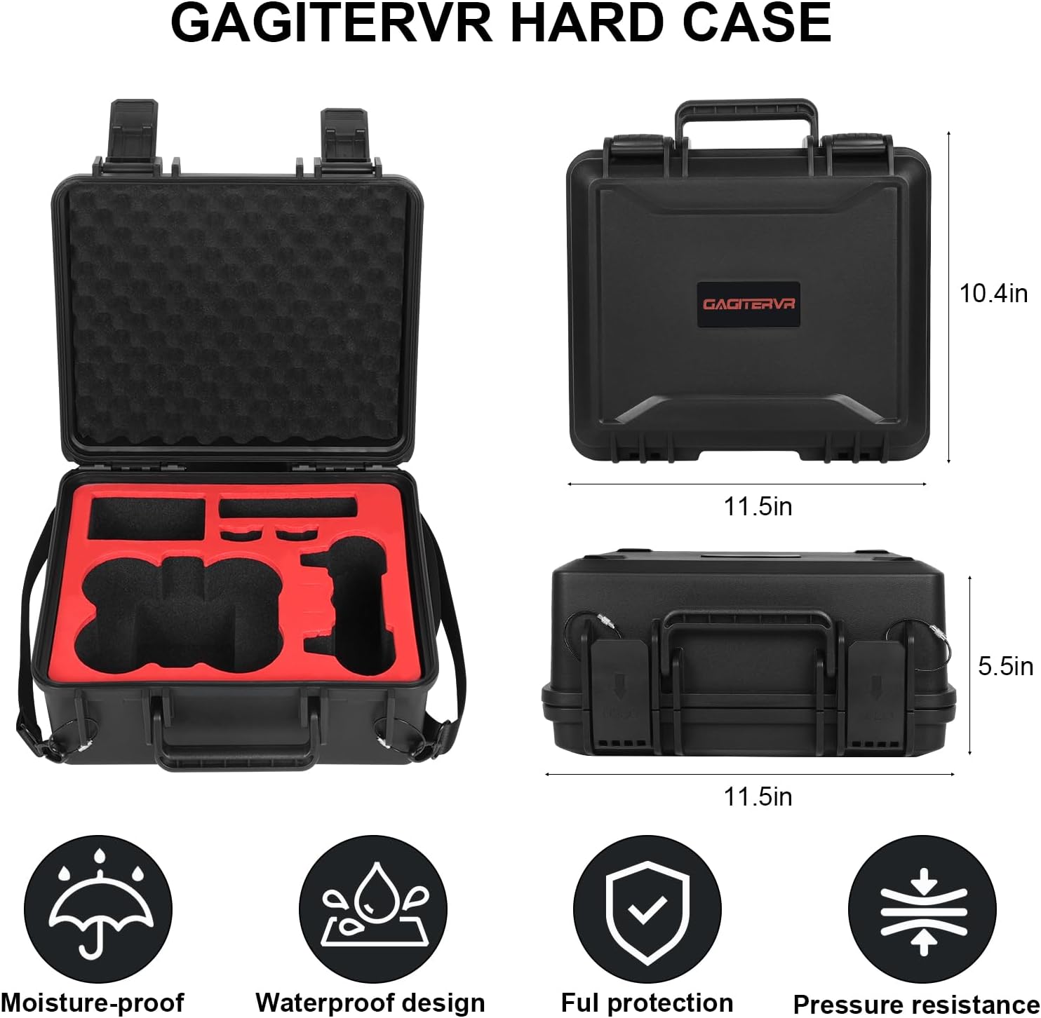 SN3 Waterproof Hard Case for DJI Neo Drone Fly More Combo- 6 Batteries, RC-N3/N2, Charging Hub  Accessories, Lightweight Carrying Case with Shoulder Strap for Travel and Outdoor Protection