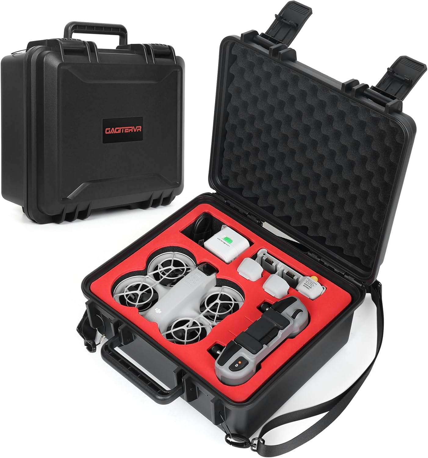 SN3 Waterproof Hard Case for DJI Neo Drone Fly More Combo- 6 Batteries, RC-N3/N2, Charging Hub  Accessories, Lightweight Carrying Case with Shoulder Strap for Travel and Outdoor Protection