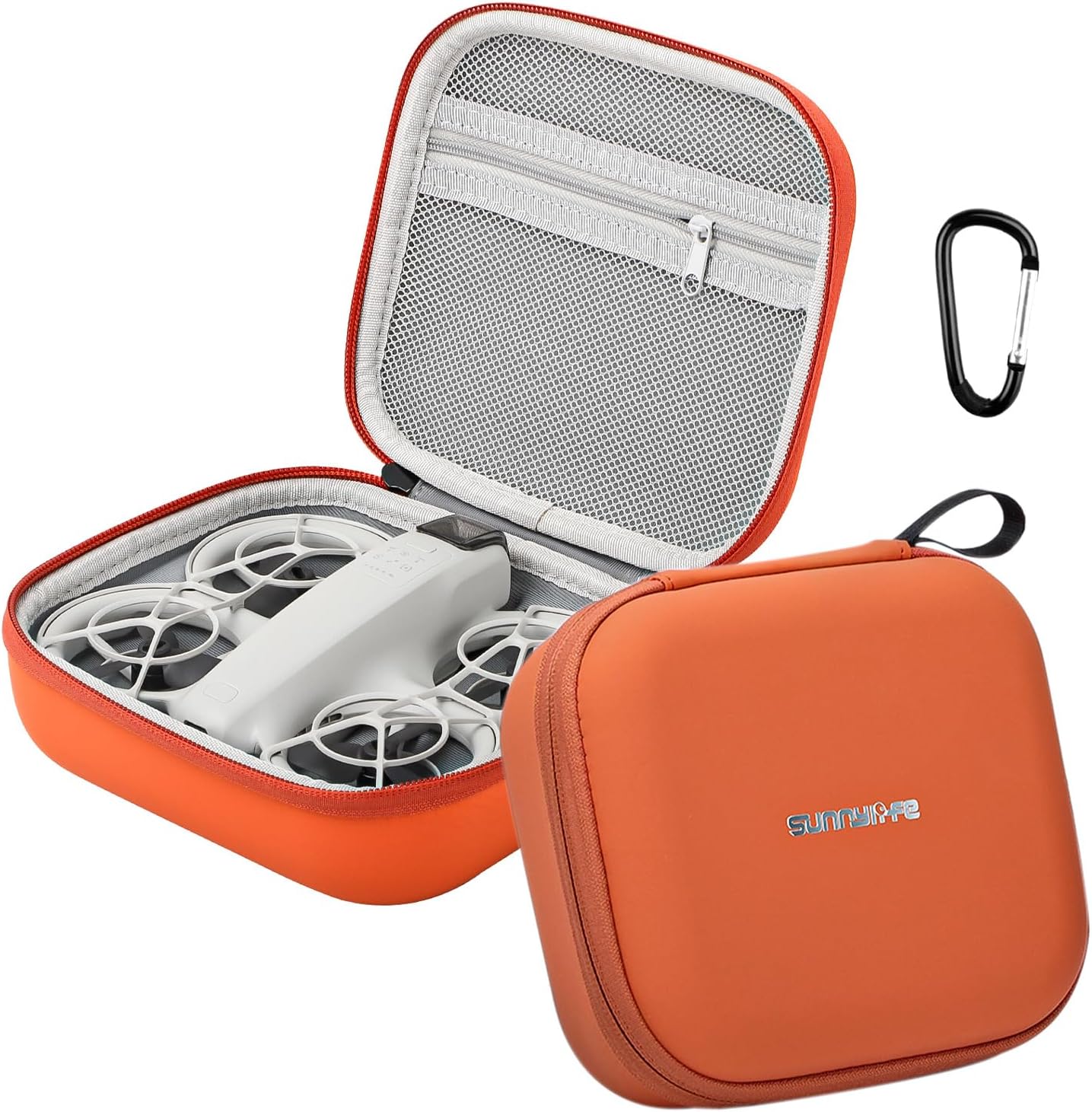 Sunnylife Carrying Case for DIJ NEO Drone, Portable Storage Travel Bag Case with Carabiner Hook for DJI NEO Drone and Accessories Protection, Orange