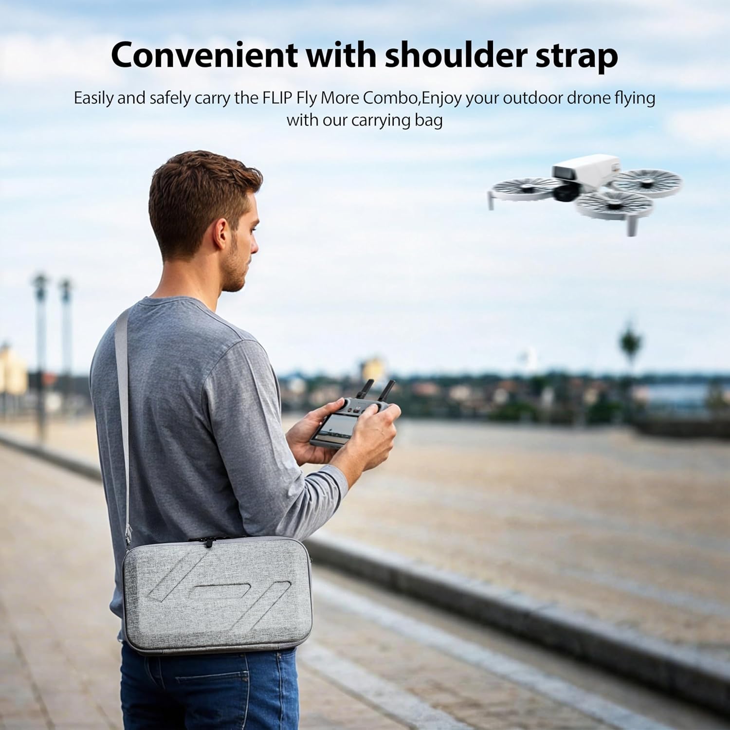 Tomat Flip Case,Portable Shoulder Bag for DJI Flip Fly More Combo,Support 3 Batteries,RC 2/N3 Remote Controller Case for DJI Flip Accessories