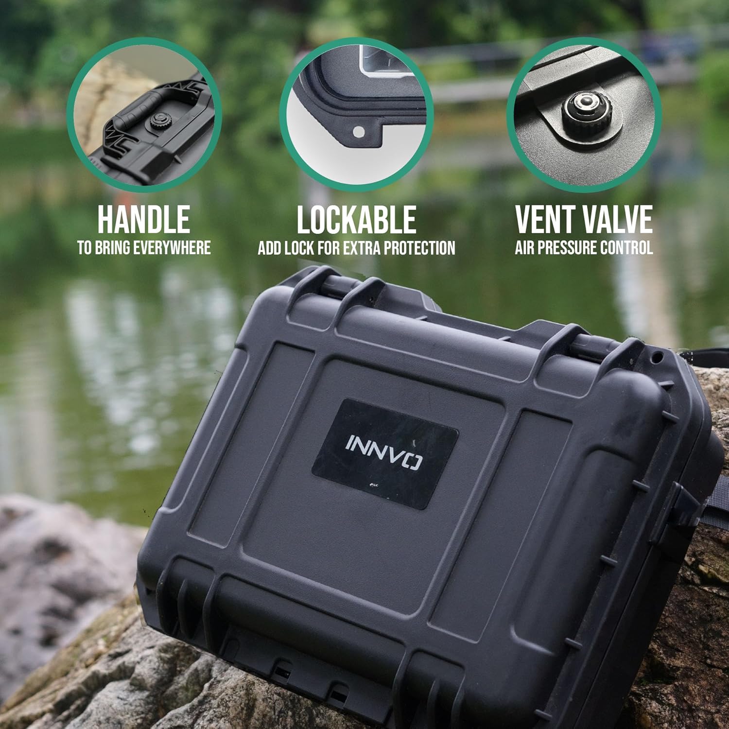 Waterproof Case for DJI Neo Fly More Combo Hard Shell Protective Carrying Case Mesh Pocket Provide Extra Space for Accessories Black (IWC008)