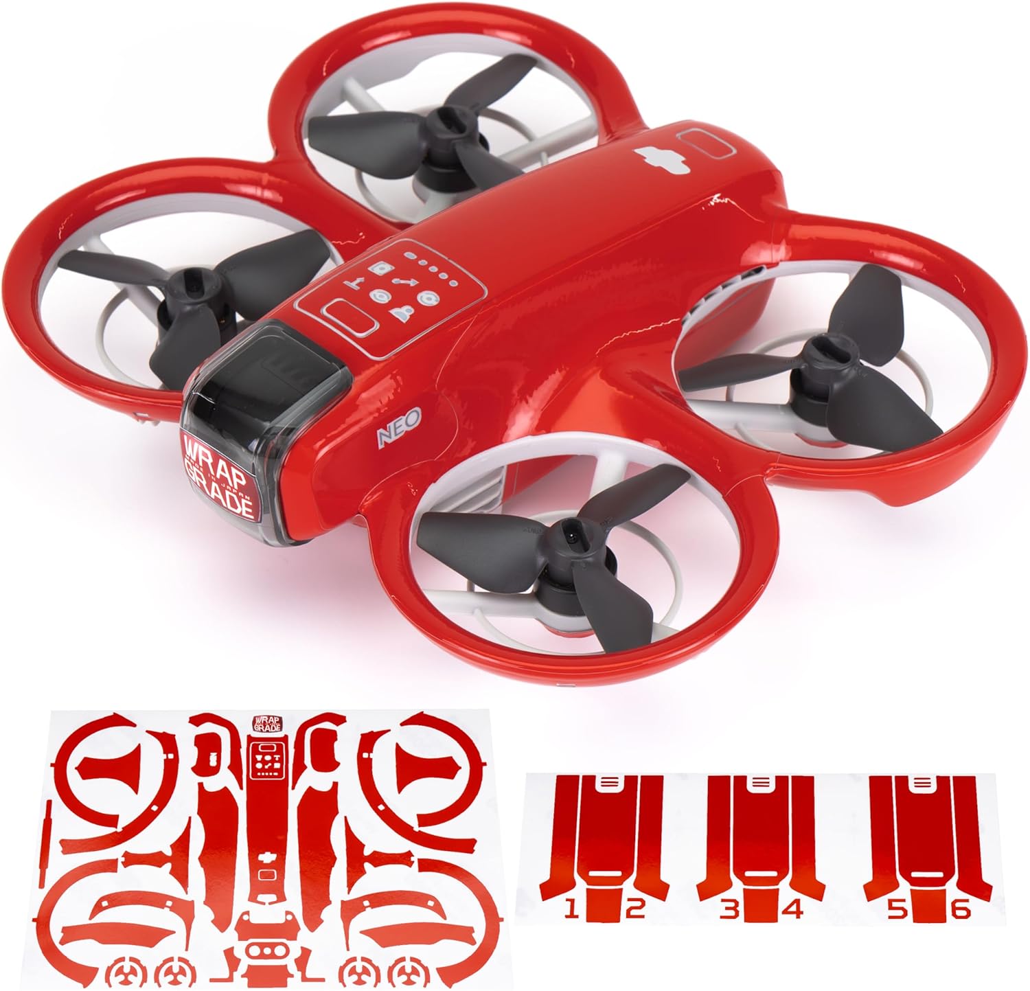 WRAPGRADE Skin Sticker Compatible with DJI NEO Full Wrap (Super Red)