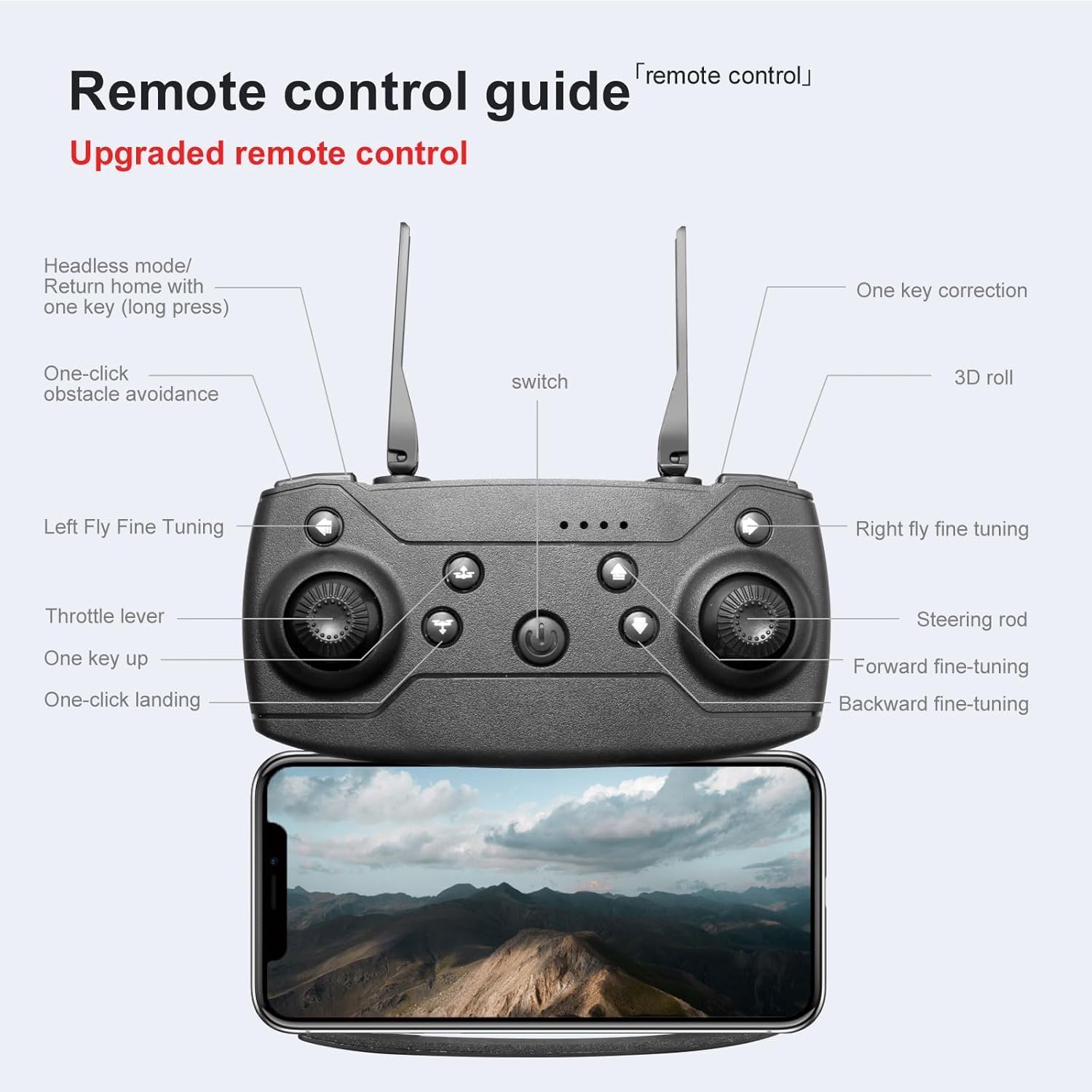 2024 Foldable Drone with 4K Dual Camera for Adults, RC Quadcopter WiFi FPV Live Video, Altitude Hold, Headless Mode