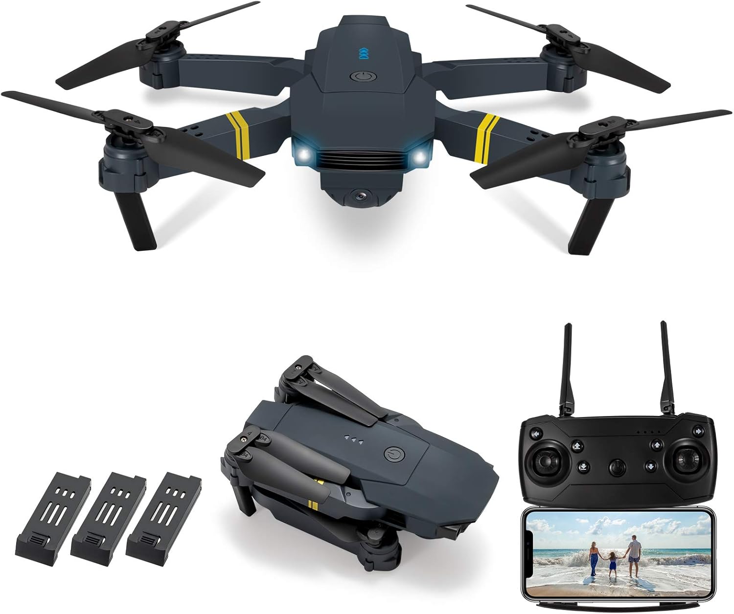 27 Drones with Camera for Adults 4K Foldable RC Quadcopter Drone with 1080P HD Camera Mini Drone Gifts for Girls/Boys, FPV Live Video, Altitude Hold, One Key Take Off/Landing, 3D Flip