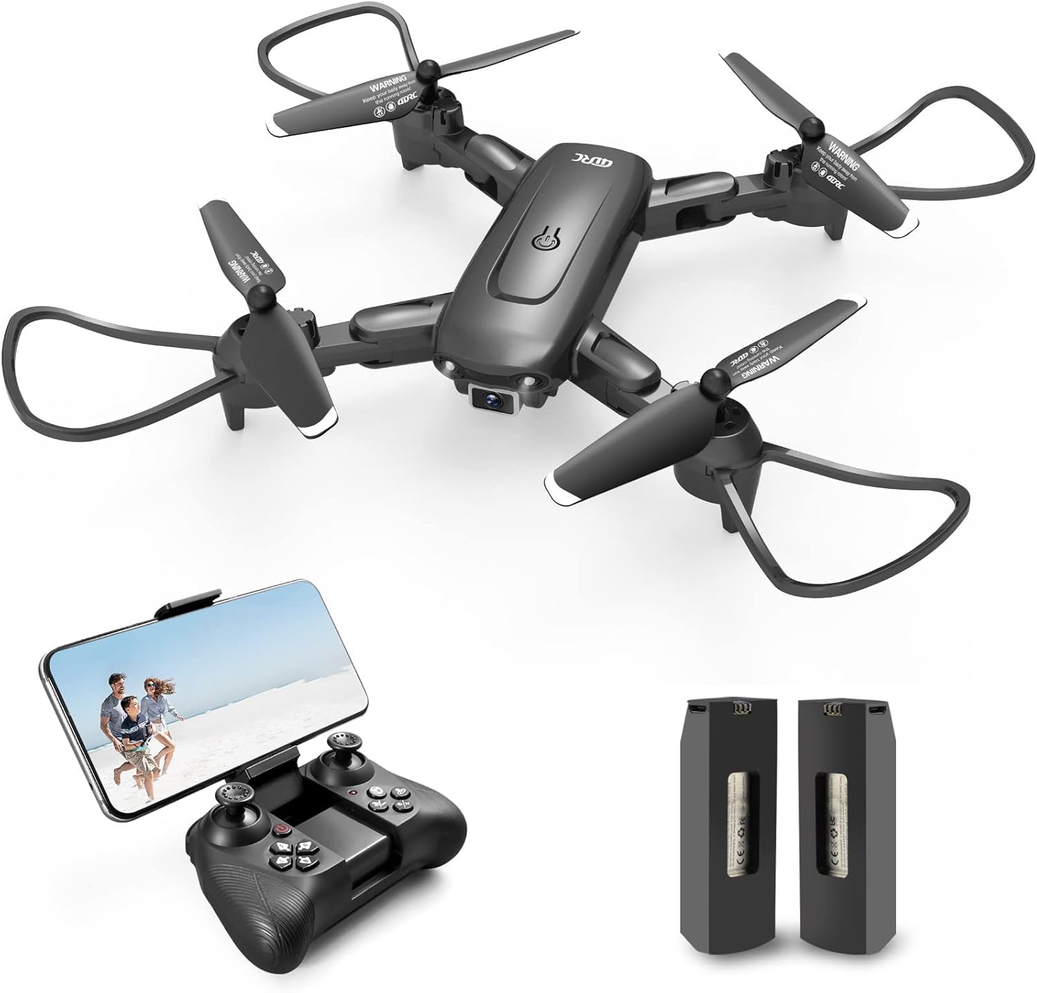 4DV12 Mini Drone with Camera,1080P Camera FPV Foldable RC Quadcopter, Drone for Adults Kids, Altitude Hold, Headless Mode, 3D Flips, App Control, Trajectory Flight, 2 Batteries