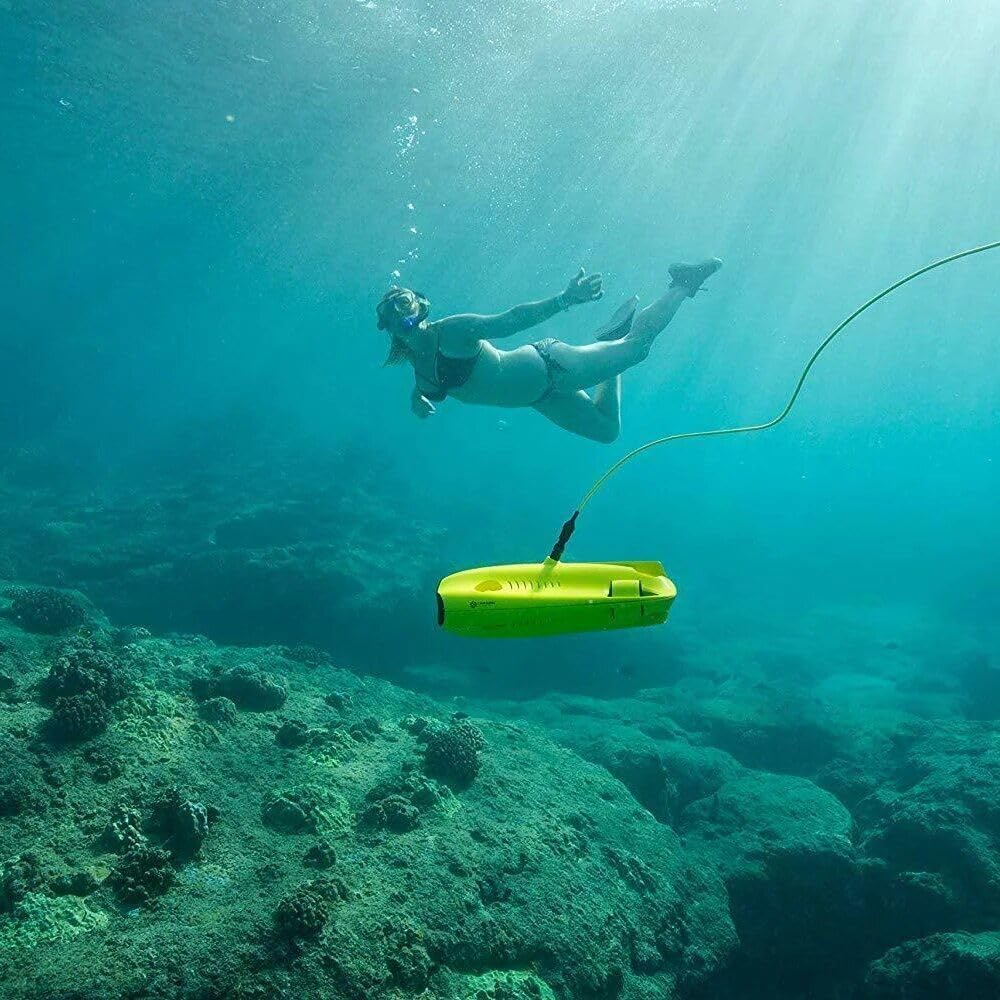 5-Thruster Mini Underwater Drone with 4K HD Camera and 100m Tether – Portable and Powerful