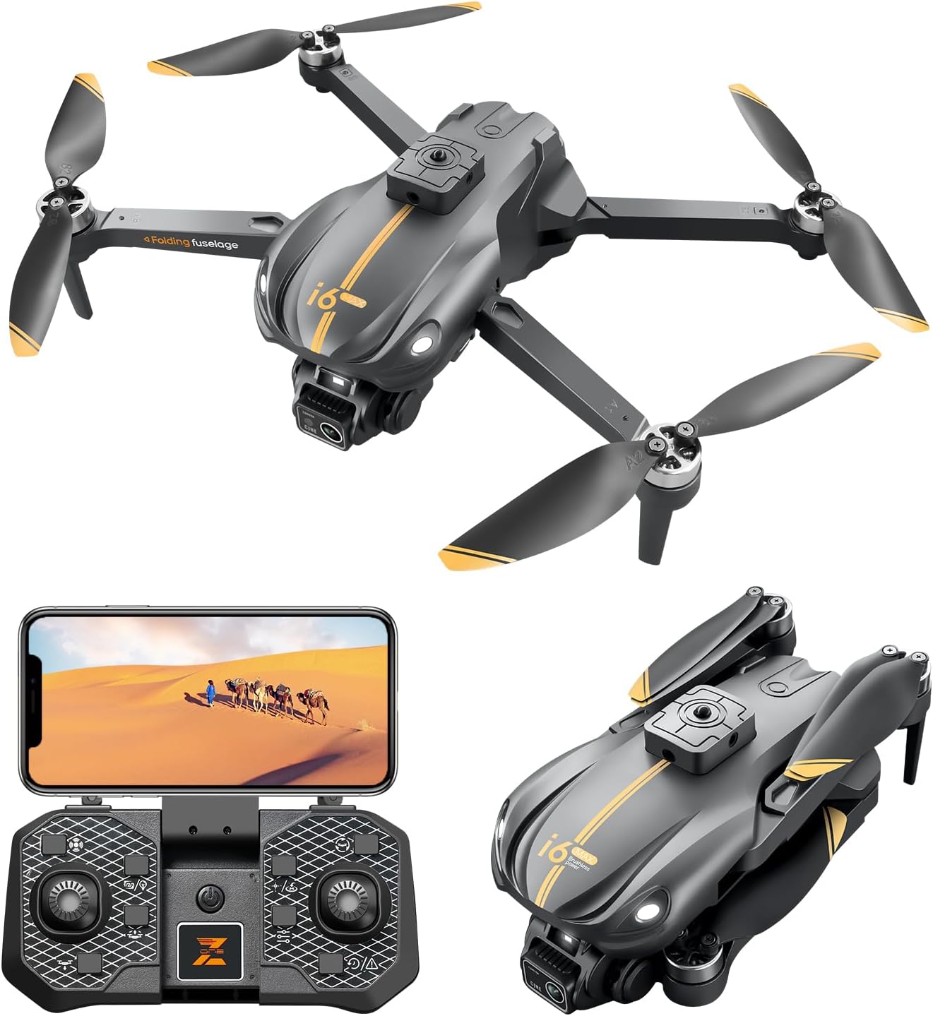 Brushless Motor Drone with Camera-4K,Foldable Drone with Obstacle Avoidance,APP-control Night Vision,Stable Hover,One Key Take Off/Land,Optical Flow Positioning,2 Batteries,Mini Drone for Adults