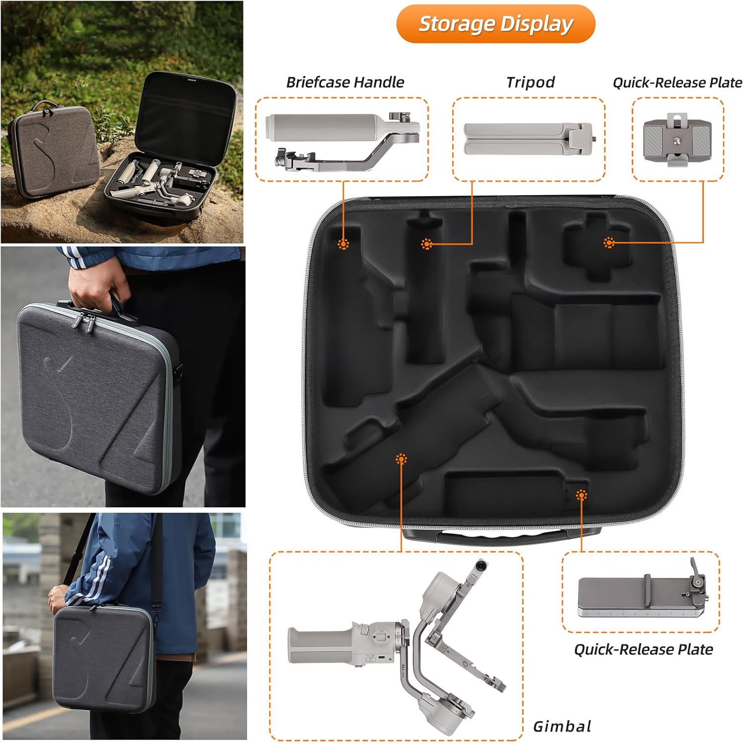 Carrying Case for DJI RS 4 Mini Portable Storage Bag, for DJI Ronin RS 4 Mini Gimbal Stabilizer Accessories Bag