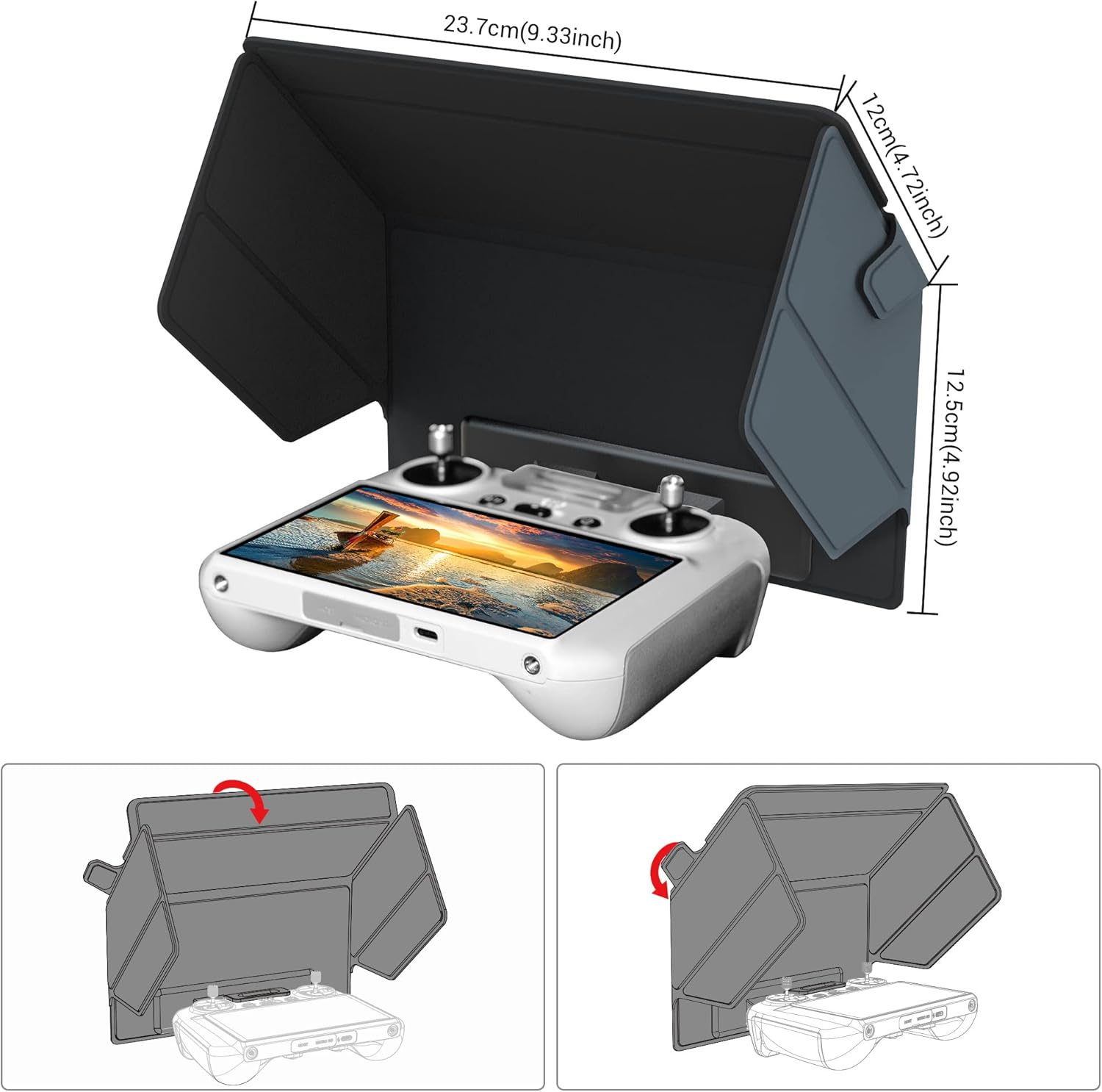 CYNOVA DJI Mini 3 Pro RC Sunshade Sun Hood, Drone Controller Hood Compatible with DJI Flip/DJI Mini 3 Pro/DJI Mini 3 / DJI Mavic 3 Classic, DJI Controller Shade for Mini Drone Accessories