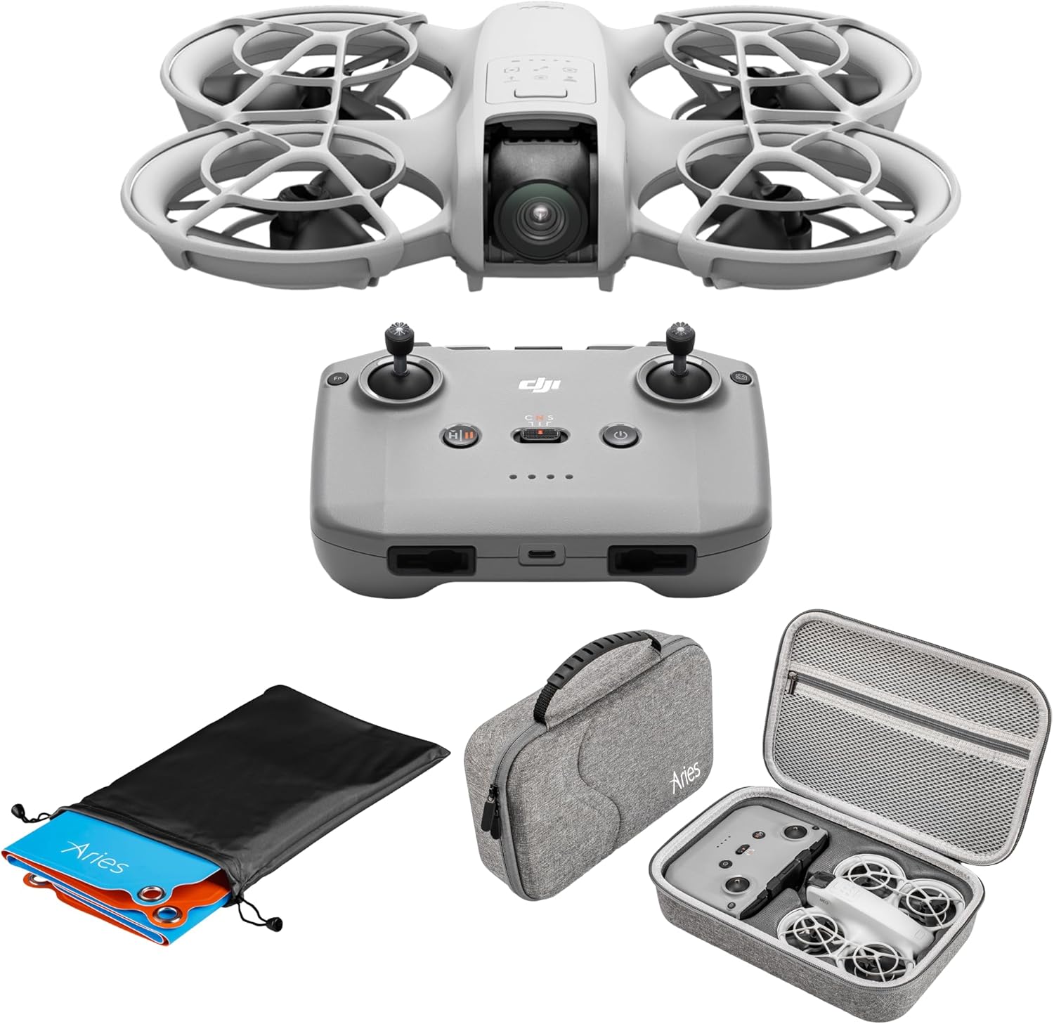 DJI Neo, Mini Drone with 4K UHD Camera for Adults, 135g Self Flying Drone that Follows You, Palm Takeoff, Stabilized Video, Bundle with Carrying Case and 20 Foldable Landing Pad (Combo)