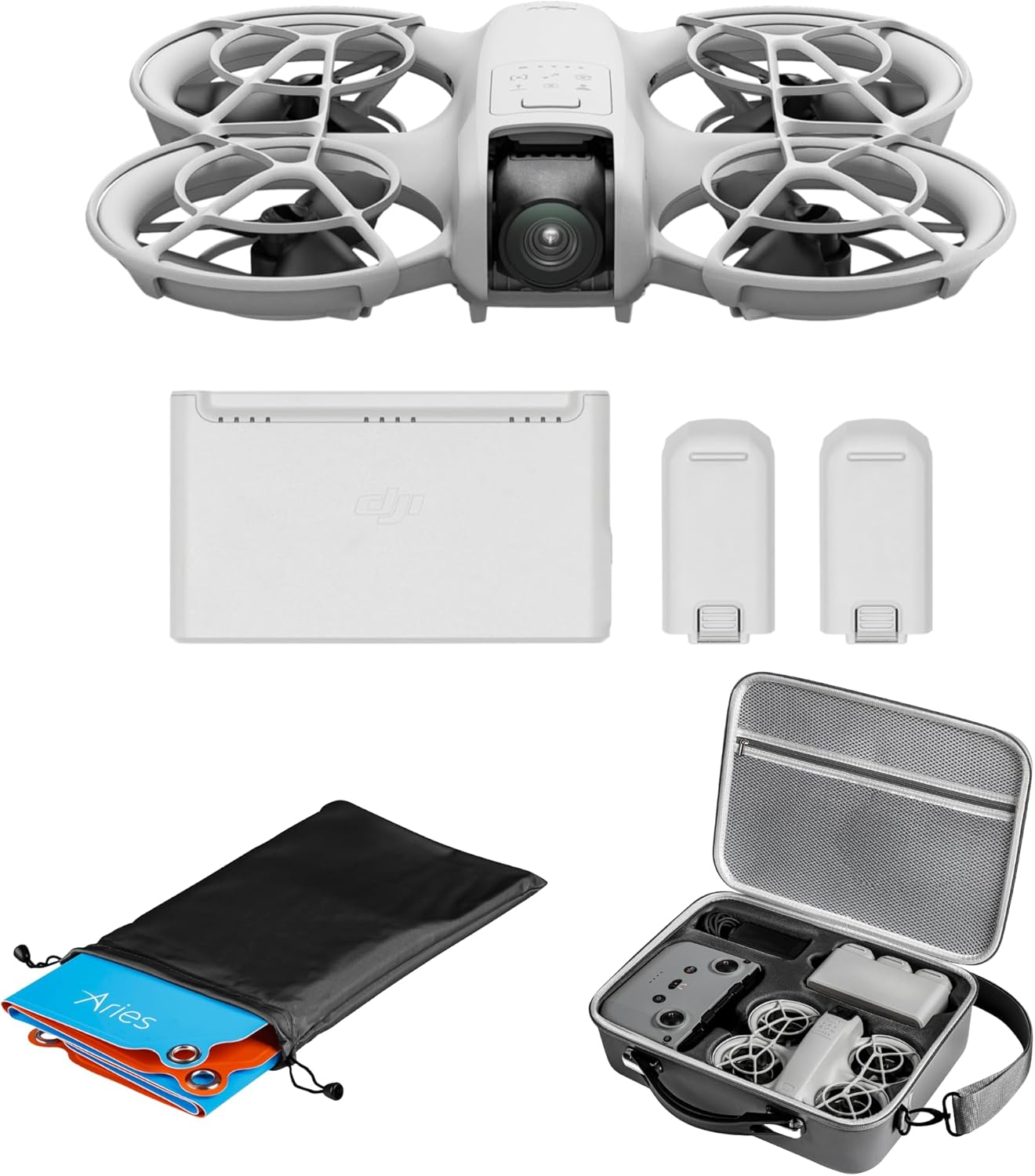 DJI Neo, Mini Drone with 4K UHD Camera for Adults, 135g Self Flying Drone that Follows You, Palm Takeoff, Stabilized Video, Bundle with Carrying Case and 20 Foldable Landing Pad (Combo)