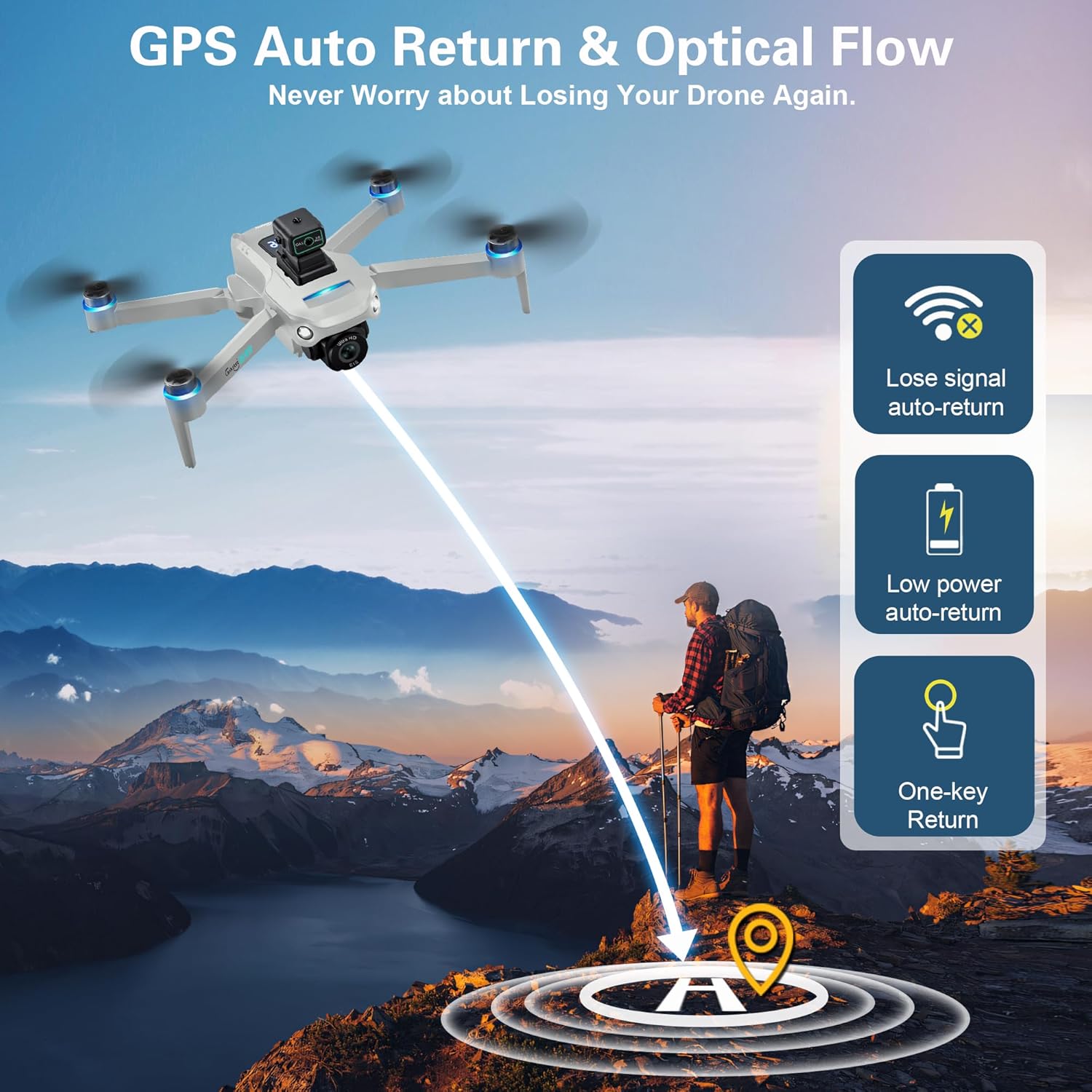 Drone with 4K UHD Camera for Adults,GPS RC Drone Brushless Motor,Upgraded Tablet Screen,2 Axis Gimbal EIS, Smart FPV Foldable Quadcopter for Beginners, Auto Return, Follow Me, Waypoints, 60 Mins Flight Time,Gift Drone, with Obstacle Avoidance