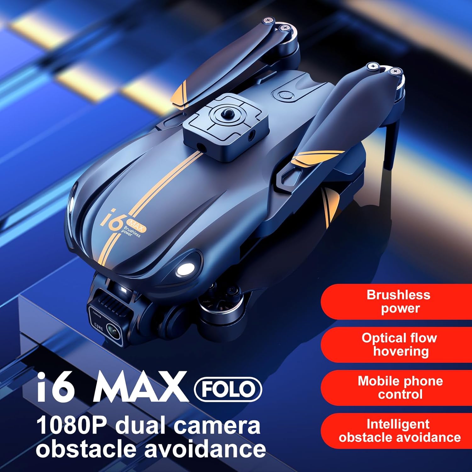 Drone with Camera 1080P HD, FPV Camera Drone for 14+ Kids Adults, 150° Adjustable Lens Foldable RC Quadcopter Drones, Brushless Motors, Night Vision, Shock Absorbing, Obstacle Avoidance, 3 Batteries