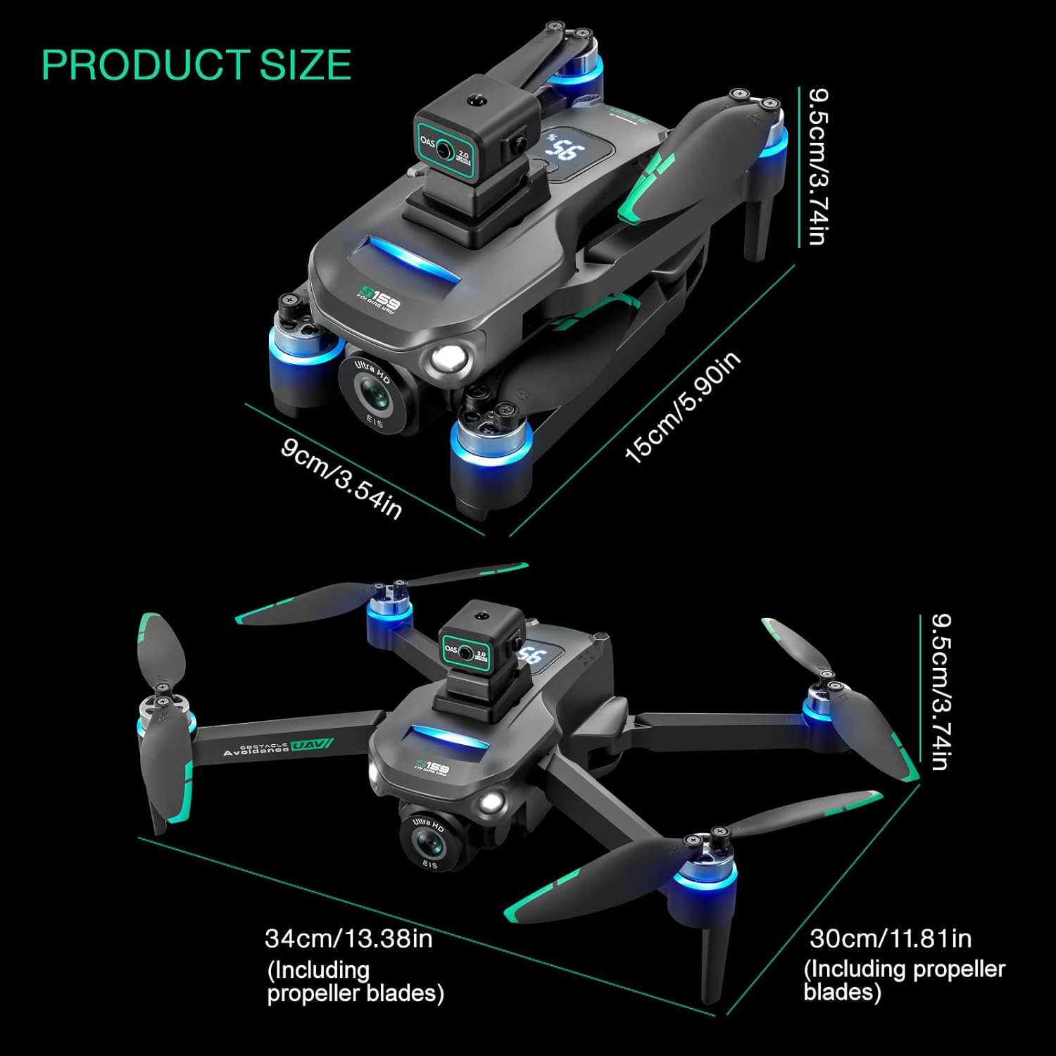 Drone with Camera 4k, GPS HD Drones for Adults,5G Remote Controller with 5.9 Inch Screen, Obstacle Avoidance Drones, Brushless Motor FPV Drone, 3 Battery 60 Mins Flight, Professional Drone,White