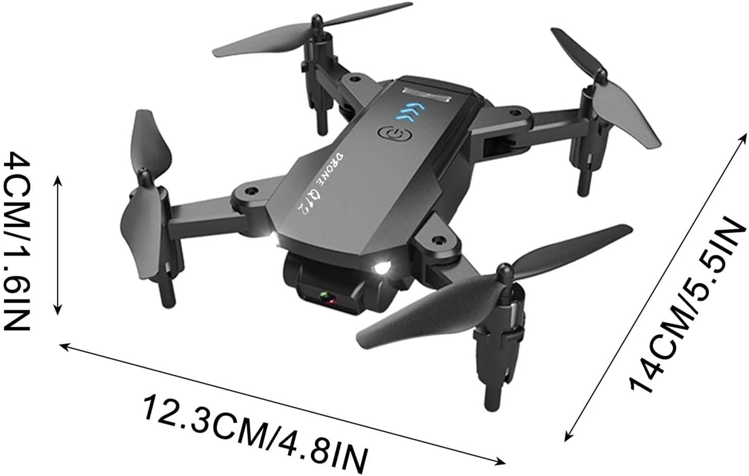 E Grey Mini Camera Hd 4K Mini Fpv Drone Q12 Wifi Dual Camera Mini Foldable 6- Maintainable Helicopter Ball Drone