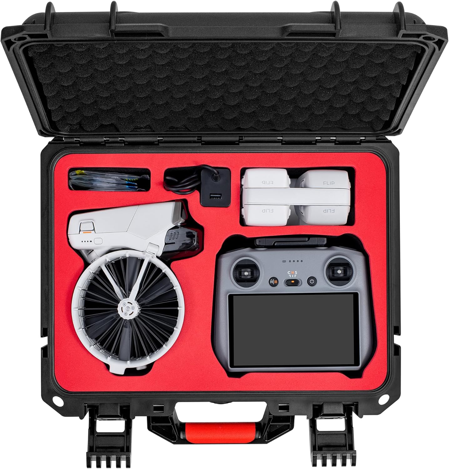 Flip Drone Hard Waterproof Case for DJI Flip Fly More Combo RC2/RC/RC-N3/N2/N1, Batteries,charging head position and Other DJI Flip Accessories [CASE ONLY]