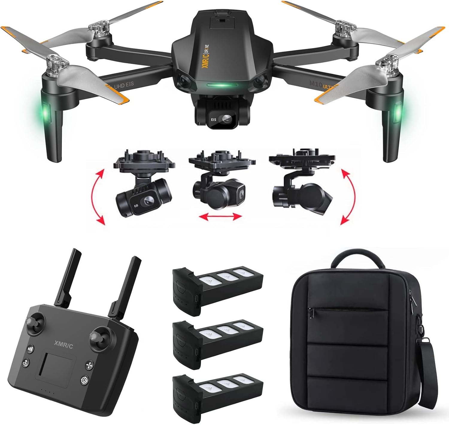 GPS Drone with 4K Camera for Adults, Profesional Long Range 12000ft 4K Video / Image Transmission, 3-Axis Gimbal EIS Anti-Shake HD Camera Quadcopter with Brushless Motor, Auto Return Home, 4km Long Control Range