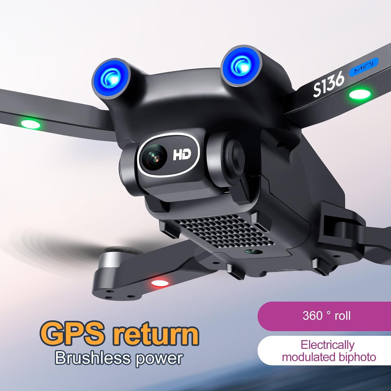 GPS Drone with Camera for adults Beginners 4K, Long Flight Time(40 minutes), 5G GPS FPV Quadcopter for with Optical Flow Positioning,Brushless Motors, No obstacle avoidance， GPS Return Home, Follow Me, Include 2 batteries