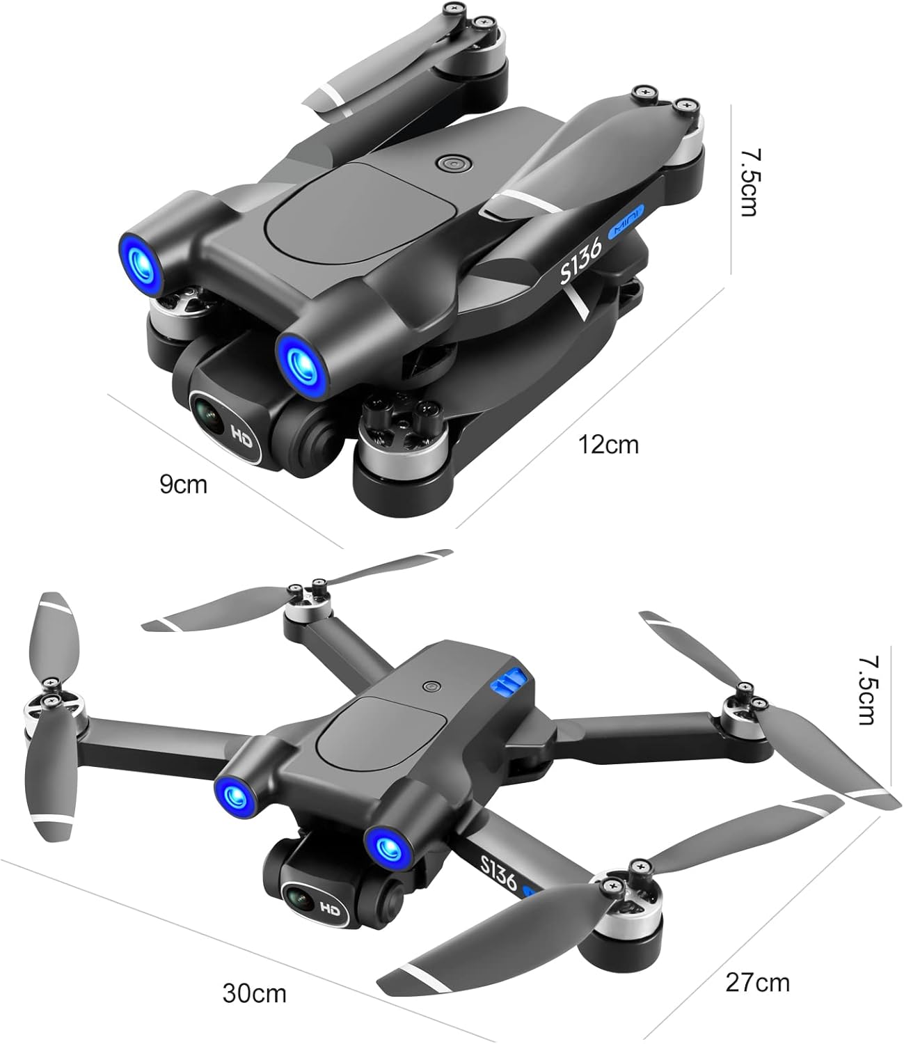 GPS Drone with Camera for adults Beginners 4K, Long Flight Time(40 minutes), 5G GPS FPV Quadcopter for with Optical Flow Positioning,Brushless Motors, No obstacle avoidance， GPS Return Home, Follow Me, Include 2 batteries