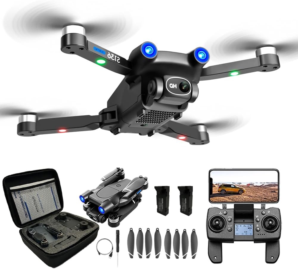 GPS Drone with Camera for adults Beginners 4K, Long Flight Time(40 minutes), 5G GPS FPV Quadcopter for with Optical Flow Positioning,Brushless Motors, No obstacle avoidance， GPS Return Home, Follow Me, Include 2 batteries