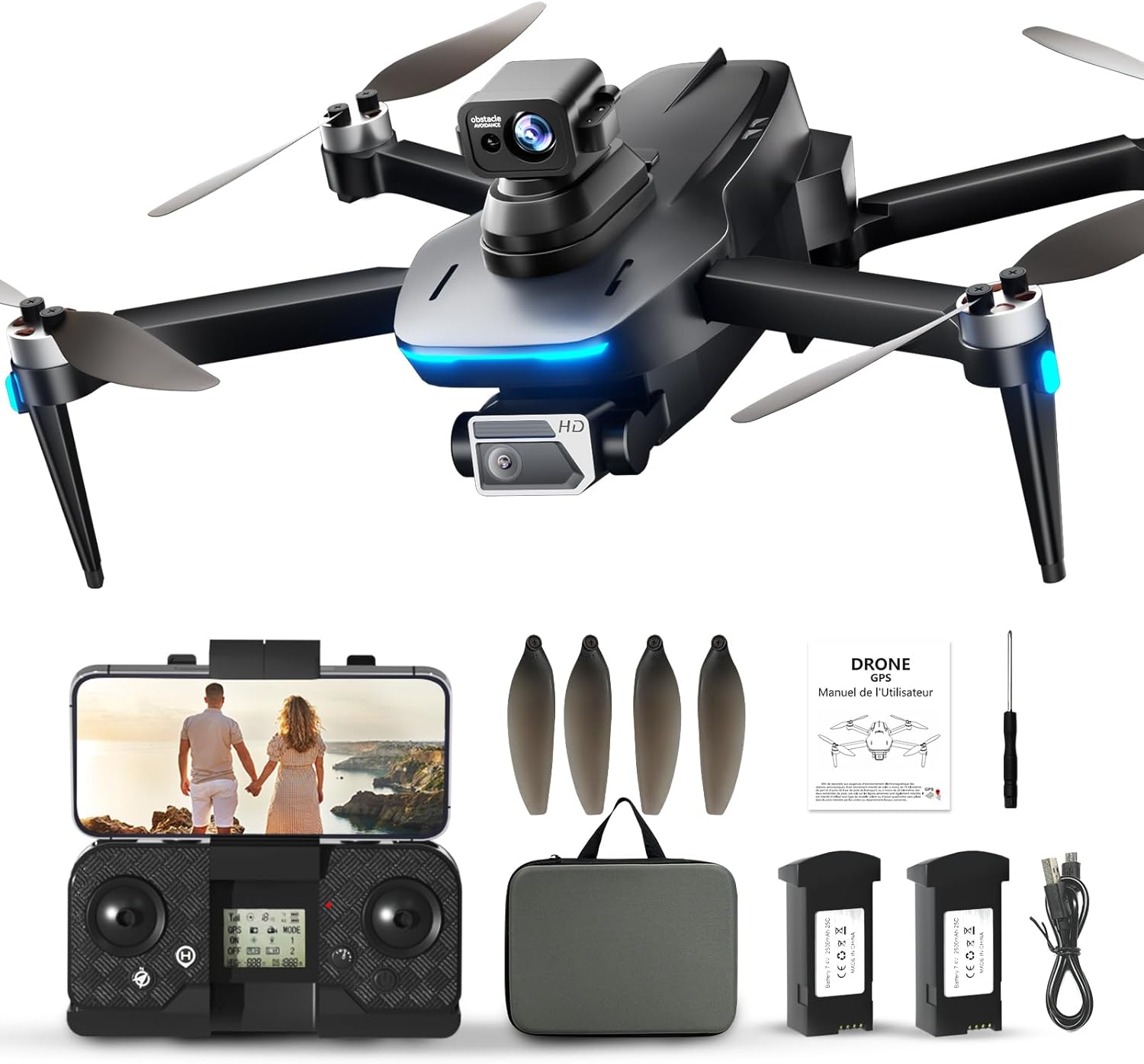 GPS Drones with Camera for Adults 4K Under 249g, HYTOBP S162 Max Drone with 90° Adjustable Camera Max 40 Mins Flight, 2 Batteries, Brushless Motor, 5GHz Transmission, Auto Return, 4K Drones with Camera for Adults