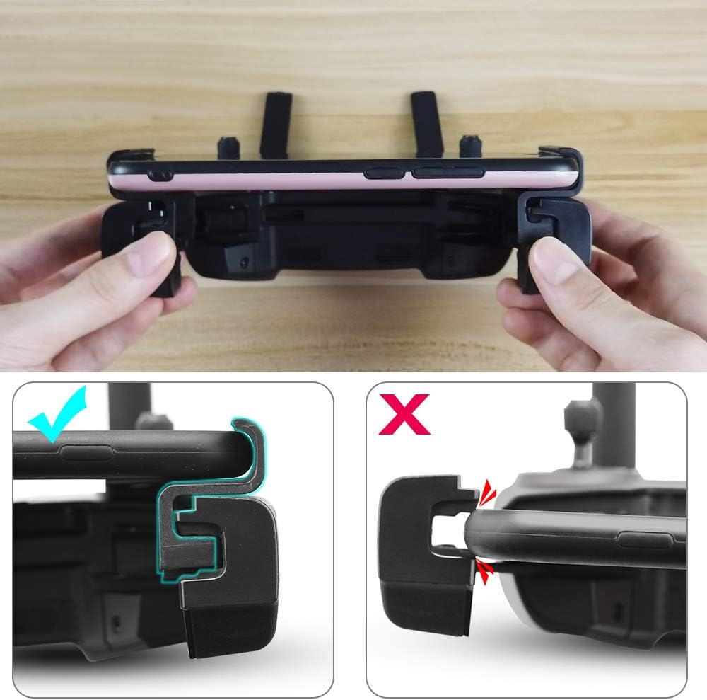 HeiyRC 0.31-0.47in 8-12mm Thickness Phone Holder for DJI Mavic Mini Se Mavic Pro 2 Zoom Air Spark Remote Control Phone Mount Clip Accessory