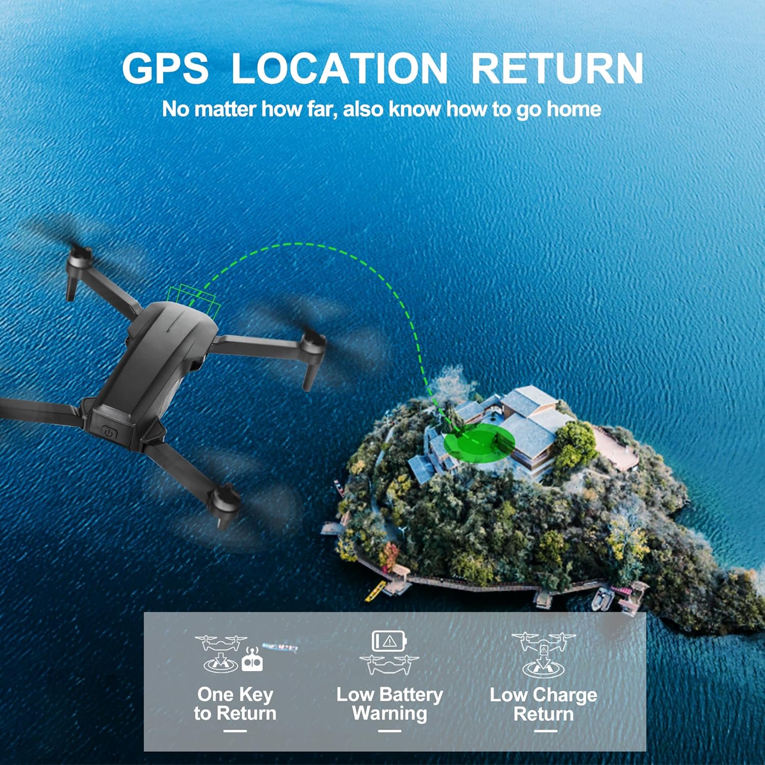 HHD GPS Drones with Camera for Adults 4k, 50 Mins Flight Time, Under 249g, 3800ft FPV Transmission, Brushless Motor, Max Speed 15m/s, Foldable Drone for Adults, Beginner (Black）