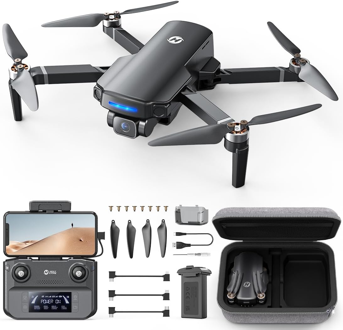 Holy Stone GPS Drone with 4K UHD Camera for Adults Beginner; HS360S 249g Foldable FPV RC Quadcopter with 10000 Feet Control Range, Brushless Motor, Follow Me, Smart Return Home, 5G Transmission