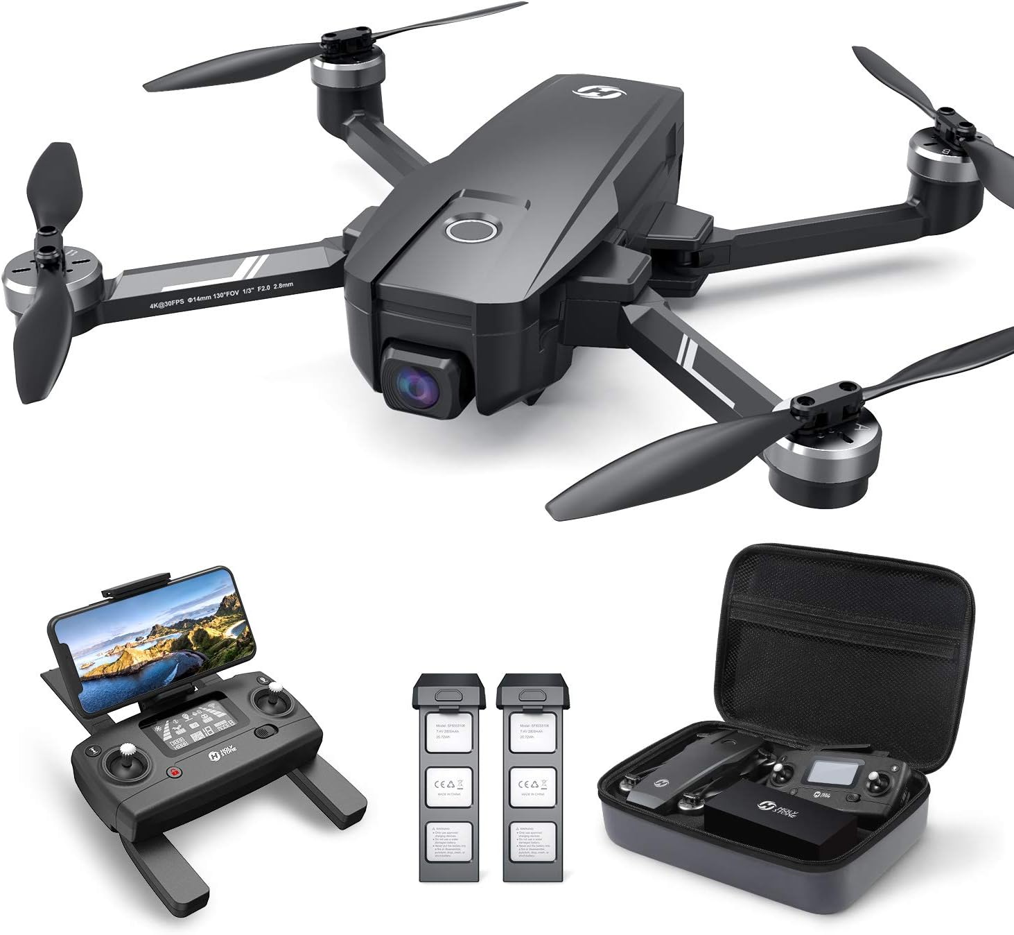 Holy Stone HS720E Drones with Camera for Adults 4K,Integrated Remote ID, 2 Batteries 46 Min Flight Time, 5GHz FPV Transmission, 130° FOV EIS Camera,Drone with 4K/30FPS Video,Brushless Motor, Auto Return, Follow Me, GPS Drone for Beginner