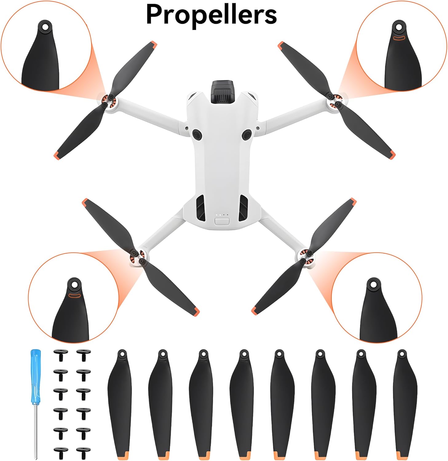 Mini 4K/Mini 2 SE/Mini SE/Mini 2 Propellers: with Propeller Guard Landing Gear Leg Extensions Propellers Holder Gimbal Cover Total 24 Pcs for DJI Mini 2 SE/Mini SE/Mini 2 Drone Accessories Set