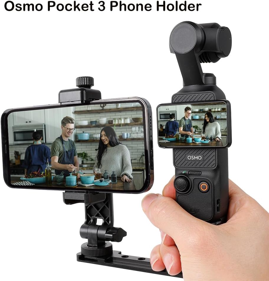 Pellking Holder Mount for DJI Pocket 3, Cell Phone Holder Tripod Adapter Phone Clip Expansion Accessories with 1/4 Thread Hole for DJI Osmo Pocket 3