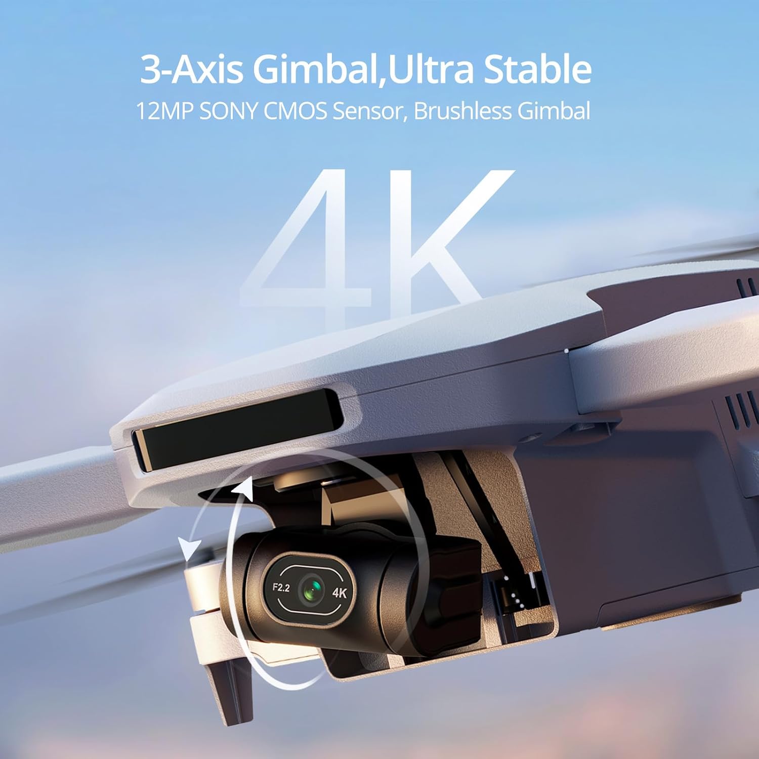 Potensic ATOM 3-Axis Gimbal 4K GPS Drone, Standard Kit Bundle with 1 Extra Battery